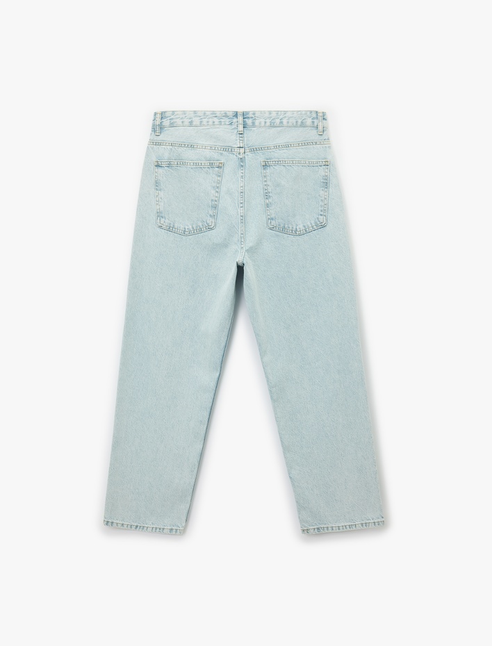  Normal Bel Bol Kalıp Pamuklu Baggy Jean Pantolon