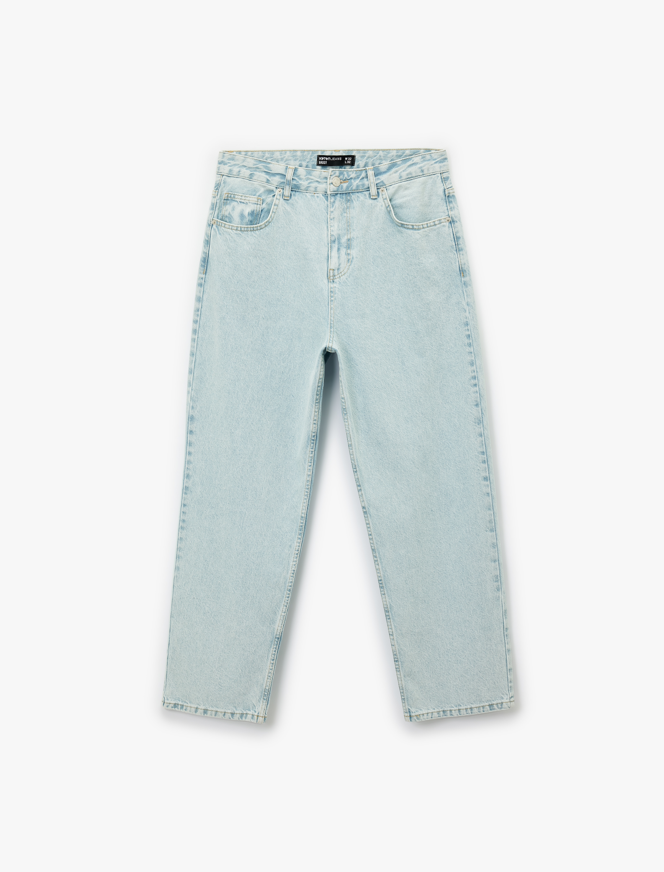   Normal Bel Bol Kalıp Pamuklu Baggy Jean Pantolon