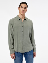 Regular Fit Uzun Kollu Düğmeli Klasik Yaka Gömlek