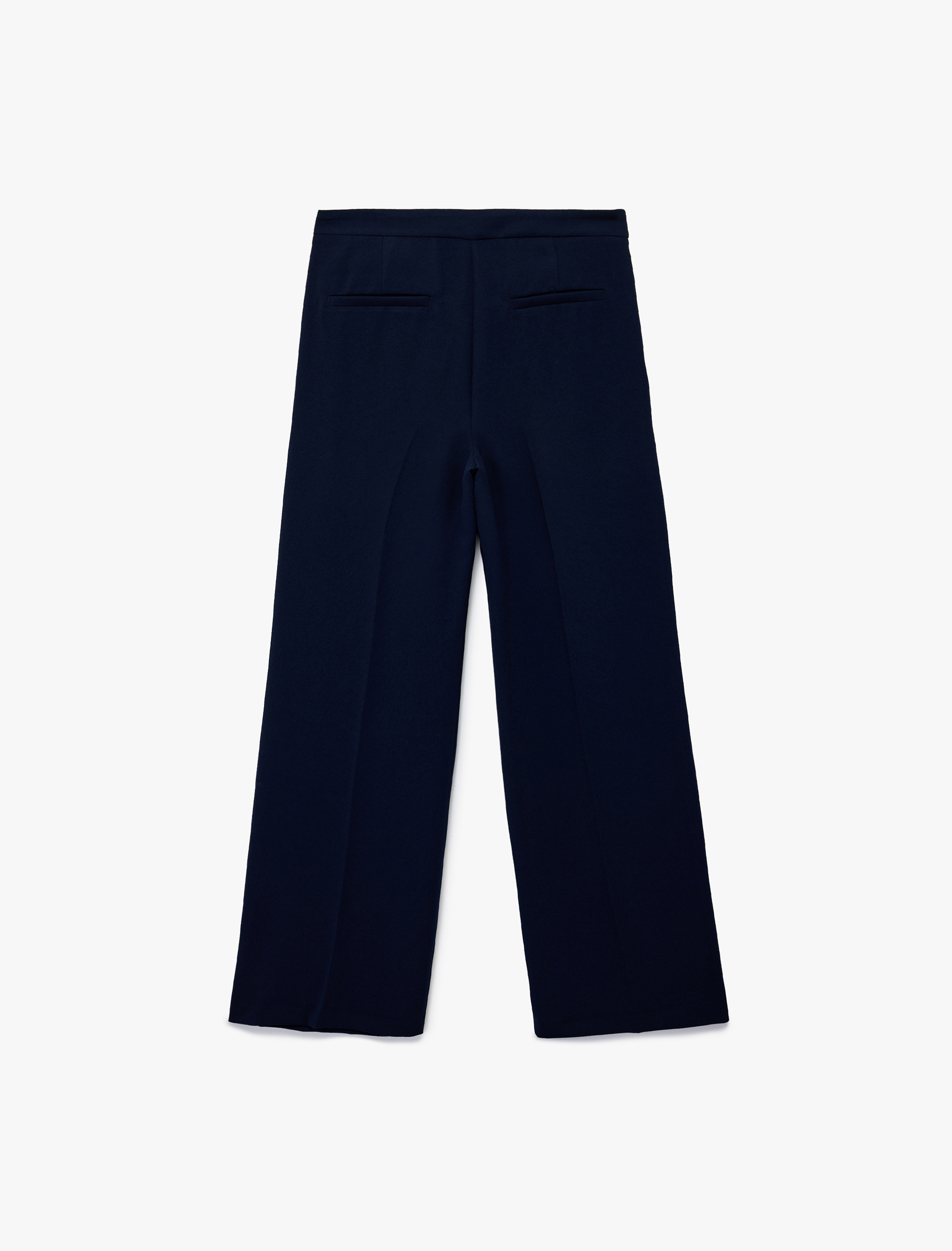   Kemer Detaylı Bilek Boy Geniş Paça Krep Palazzo Pantolon