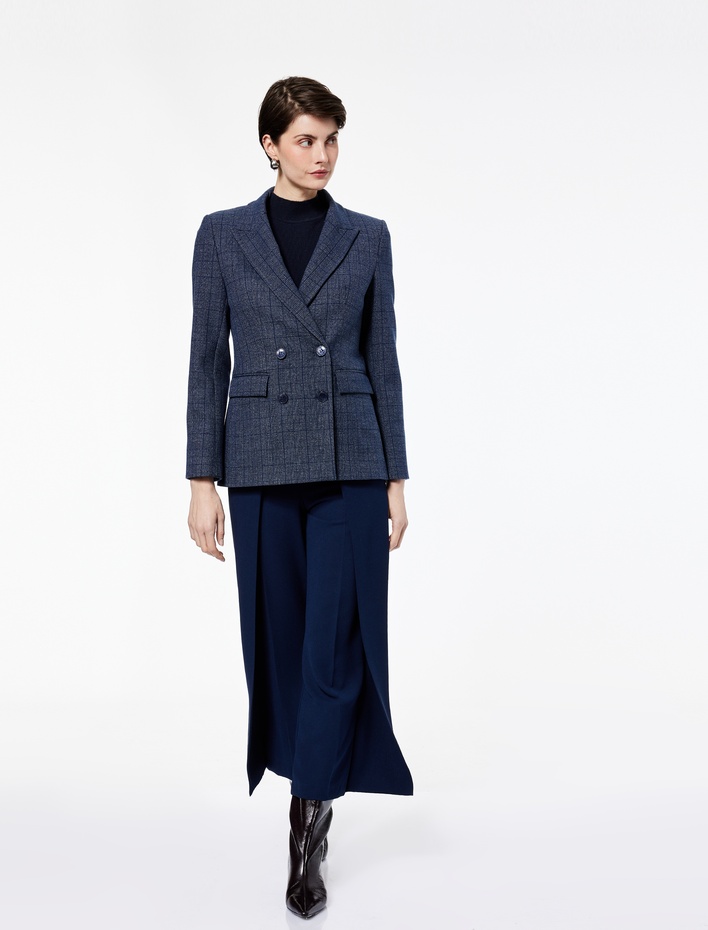  Kemer Detaylı Bilek Boy Geniş Paça Krep Palazzo Pantolon