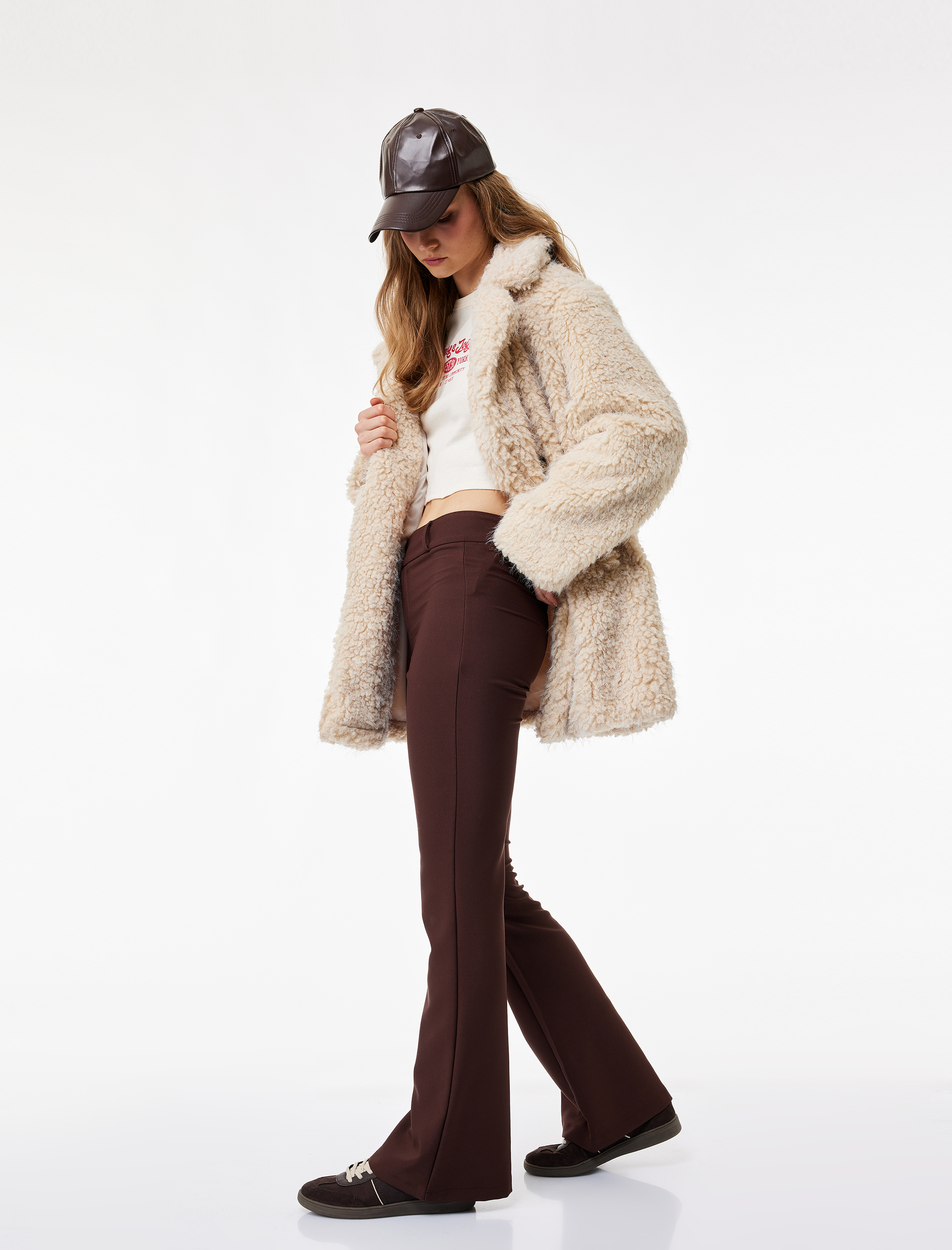   Slim Fit Çift Düğmeli İspanyol Paça Pantolon