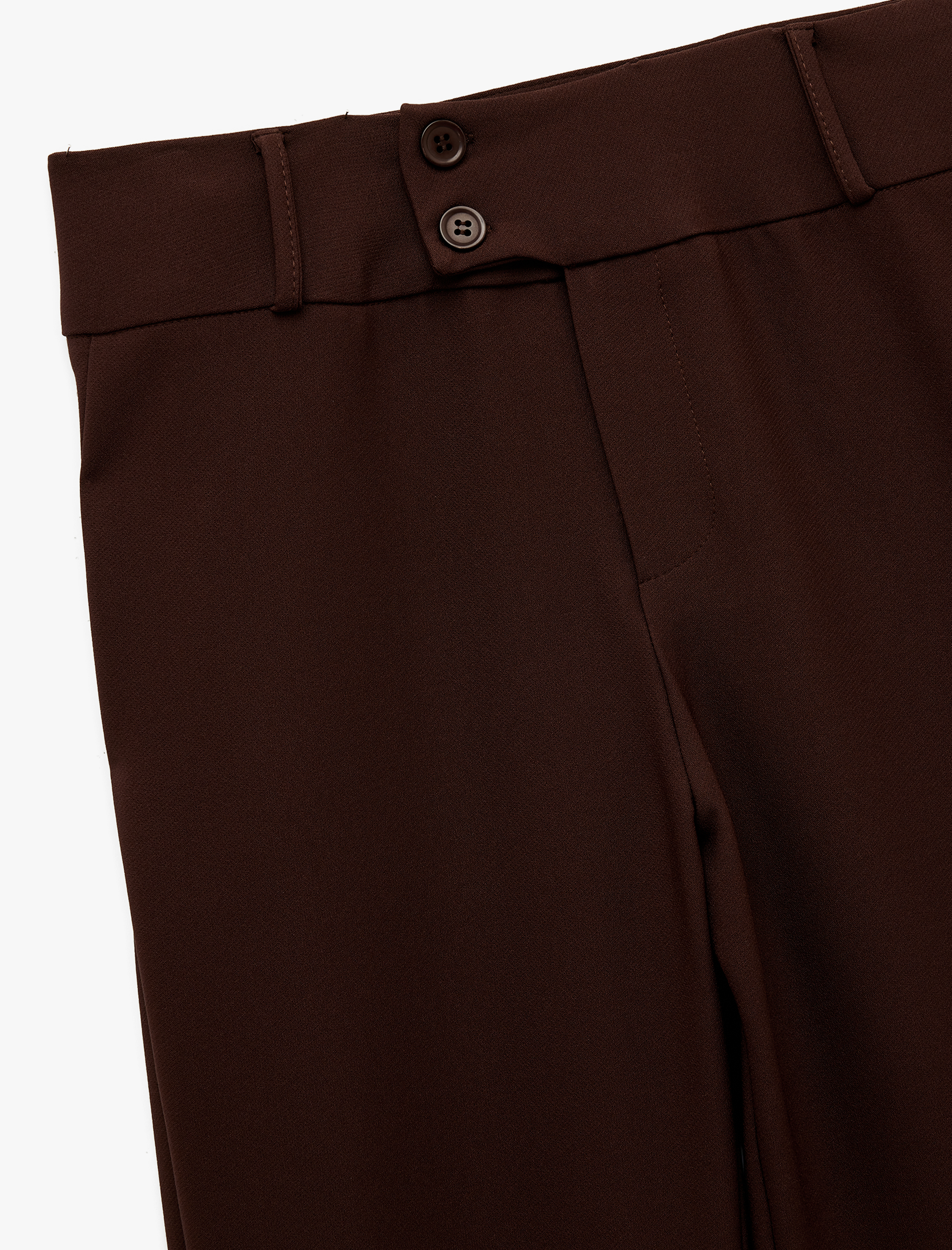   Slim Fit Çift Düğmeli İspanyol Paça Pantolon