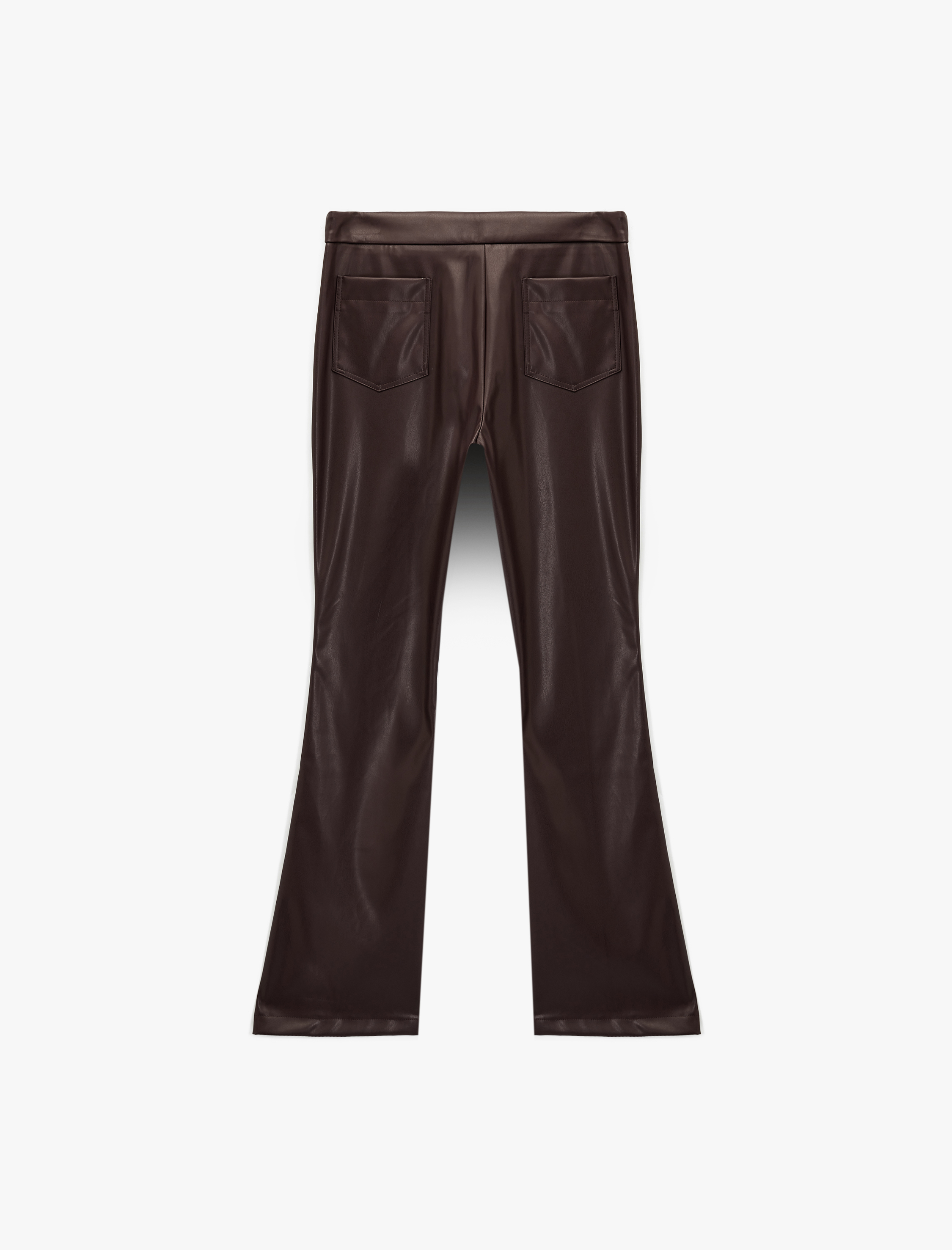   Slim Fit Normal Paça Kemerli Nervürlü Suni Deri Pantolon