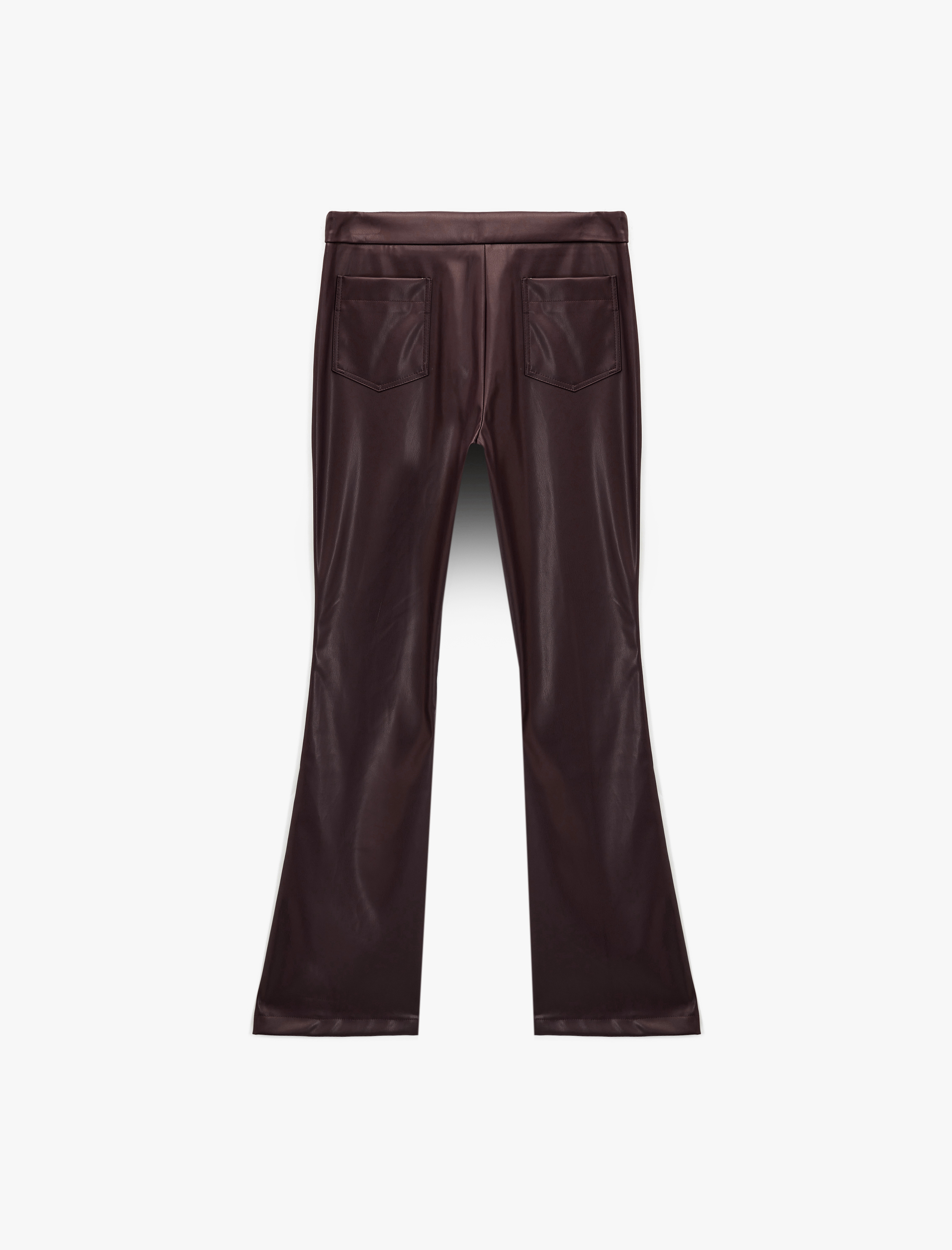   Slim Fit Normal Paça Kemerli Nervürlü Suni Deri Pantolon