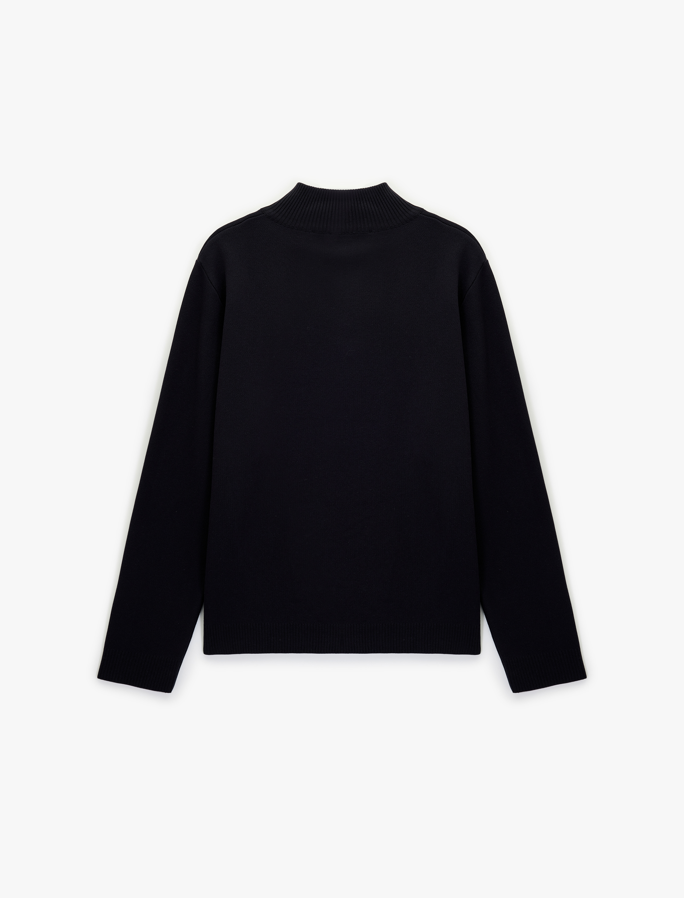   Uzun Kollu Regular Fit Basic Yarım Fermuarlı Triko Kazak