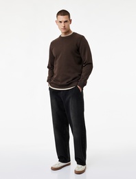 Regular Fit Pamuklu Cepli Normal Bel Skater Jean Pantolon