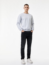 Pamuklu Cepli Normal Bel Slim Fit Jean Pantolon - Brad Jean