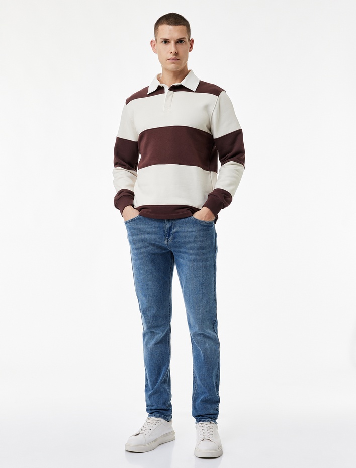  Pamuklu Normal Bel Slim Fit Jean Pantolon - Brad Jean