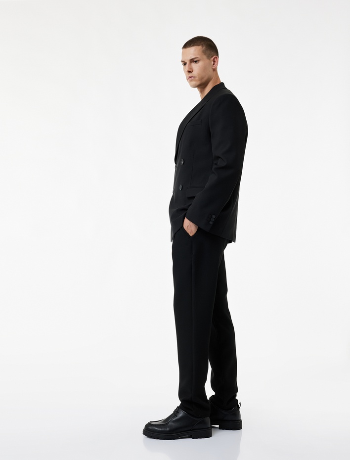  Regular Fit Viskon Karışımlı Cepli Kumaş Pantolon