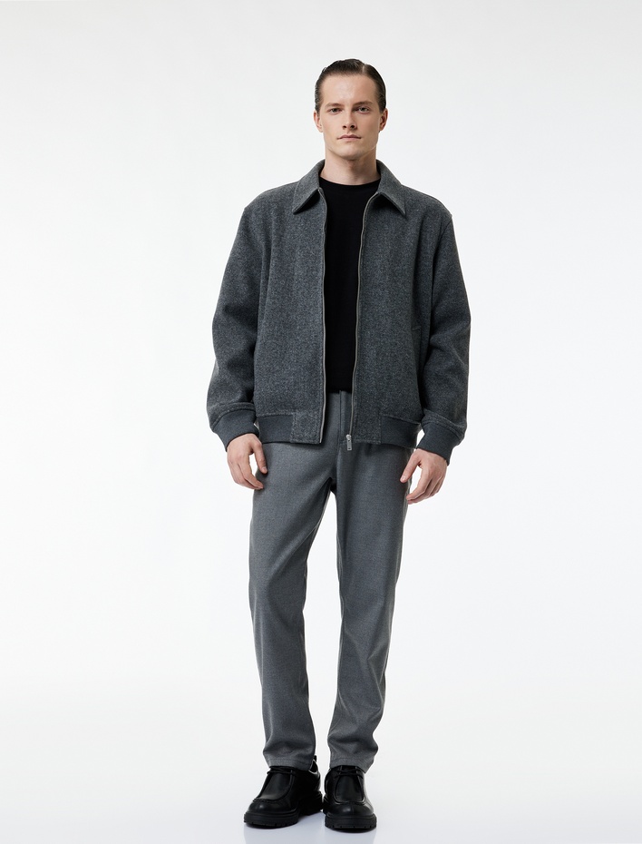  Slim Fit Cepli Viskon Karışımlı Kumaş Pantolon