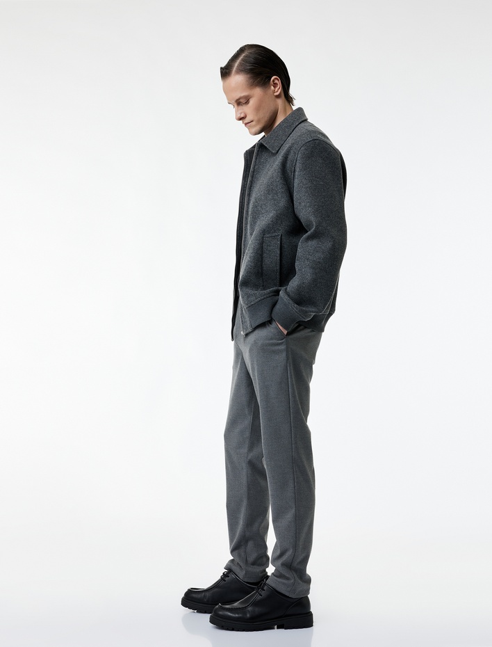  Slim Fit Cepli Viskon Karışımlı Kumaş Pantolon