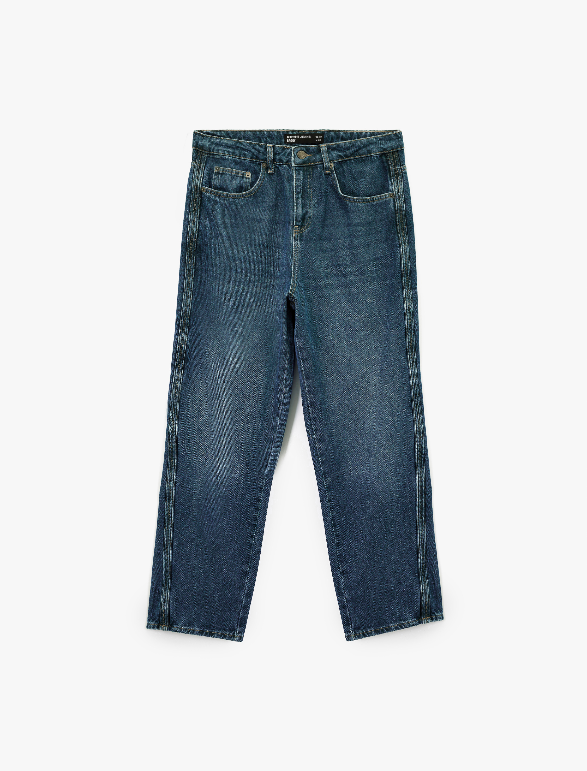   Oversize Cepli Pamuklu Normal Bel Bol Baggy Jean Pantolon