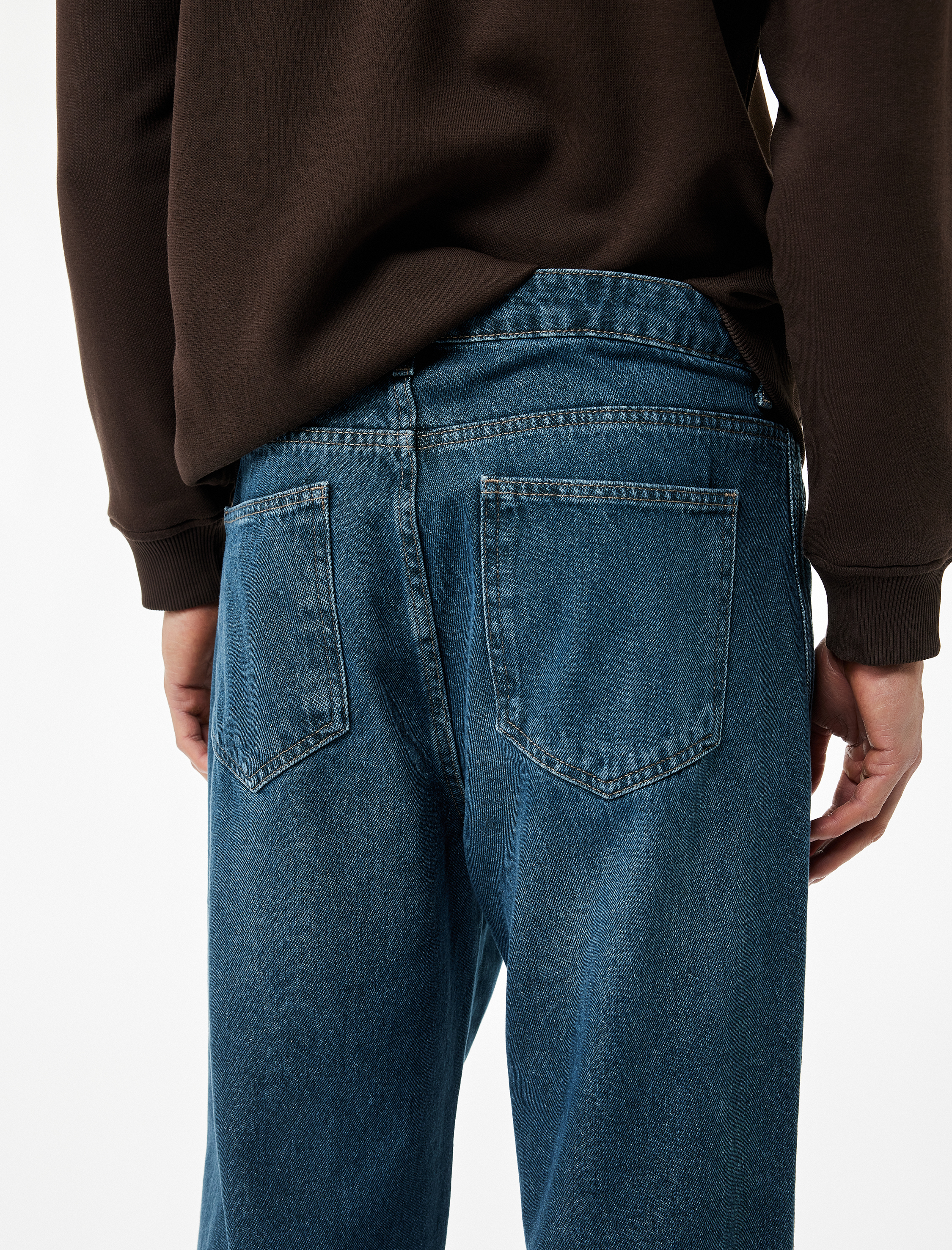   Oversize Cepli Pamuklu Normal Bel Bol Baggy Jean Pantolon