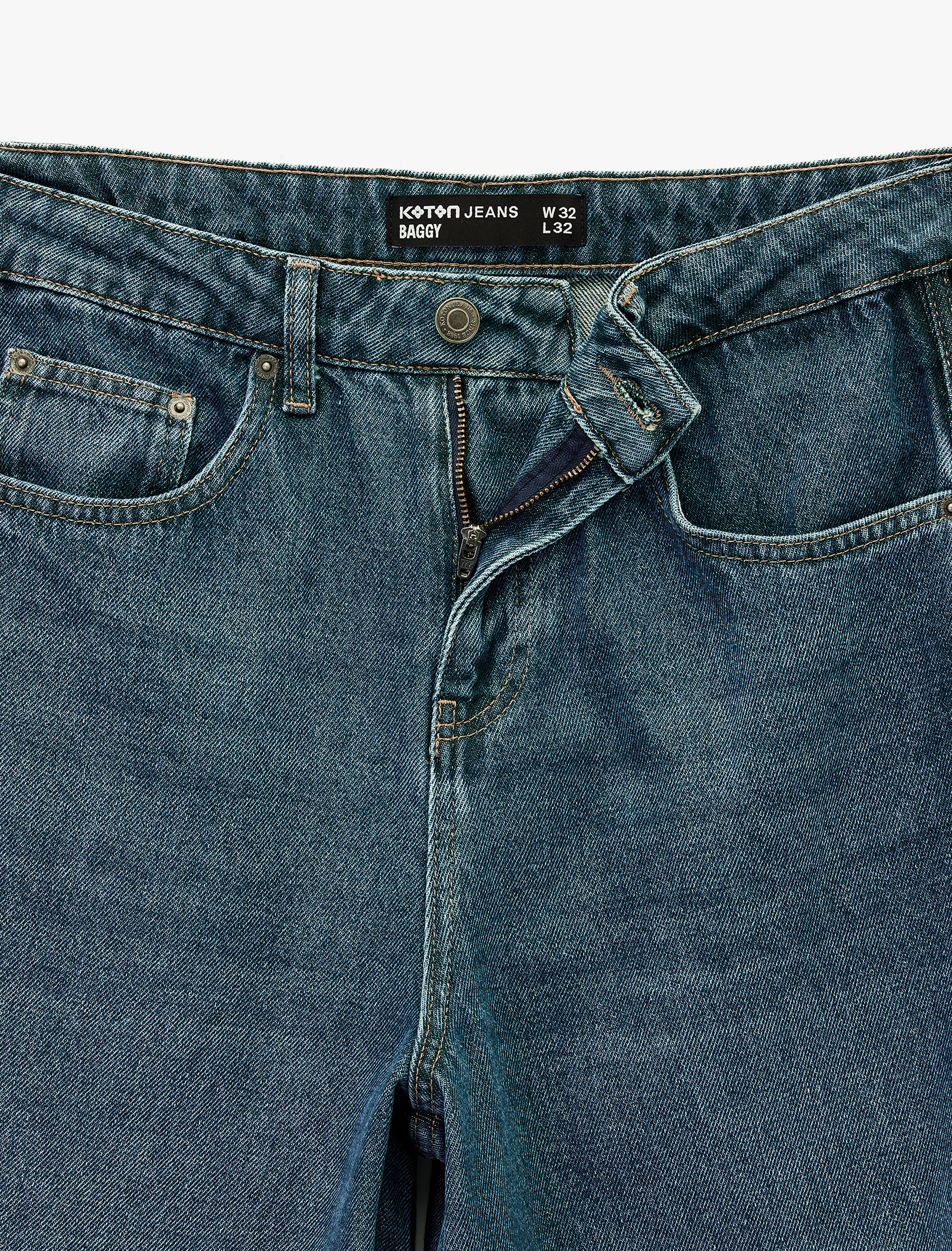   Oversize Cepli Pamuklu Normal Bel Bol Baggy Jean Pantolon