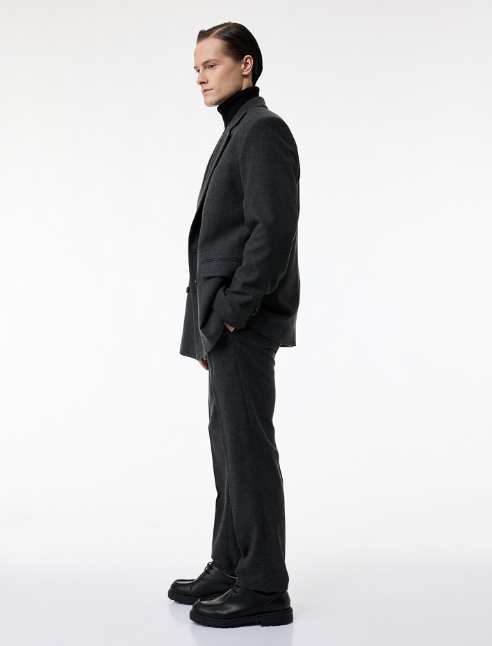  Viskon Karışımlı Cepli Slim Fit Kumaş Pantolon