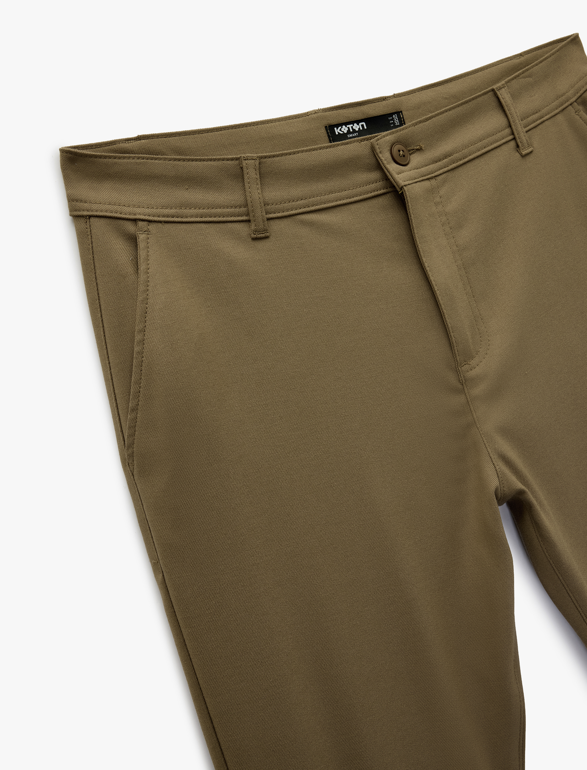   Slim Fit Cepli Viskon Karışımlı Kumaş Pantolon
