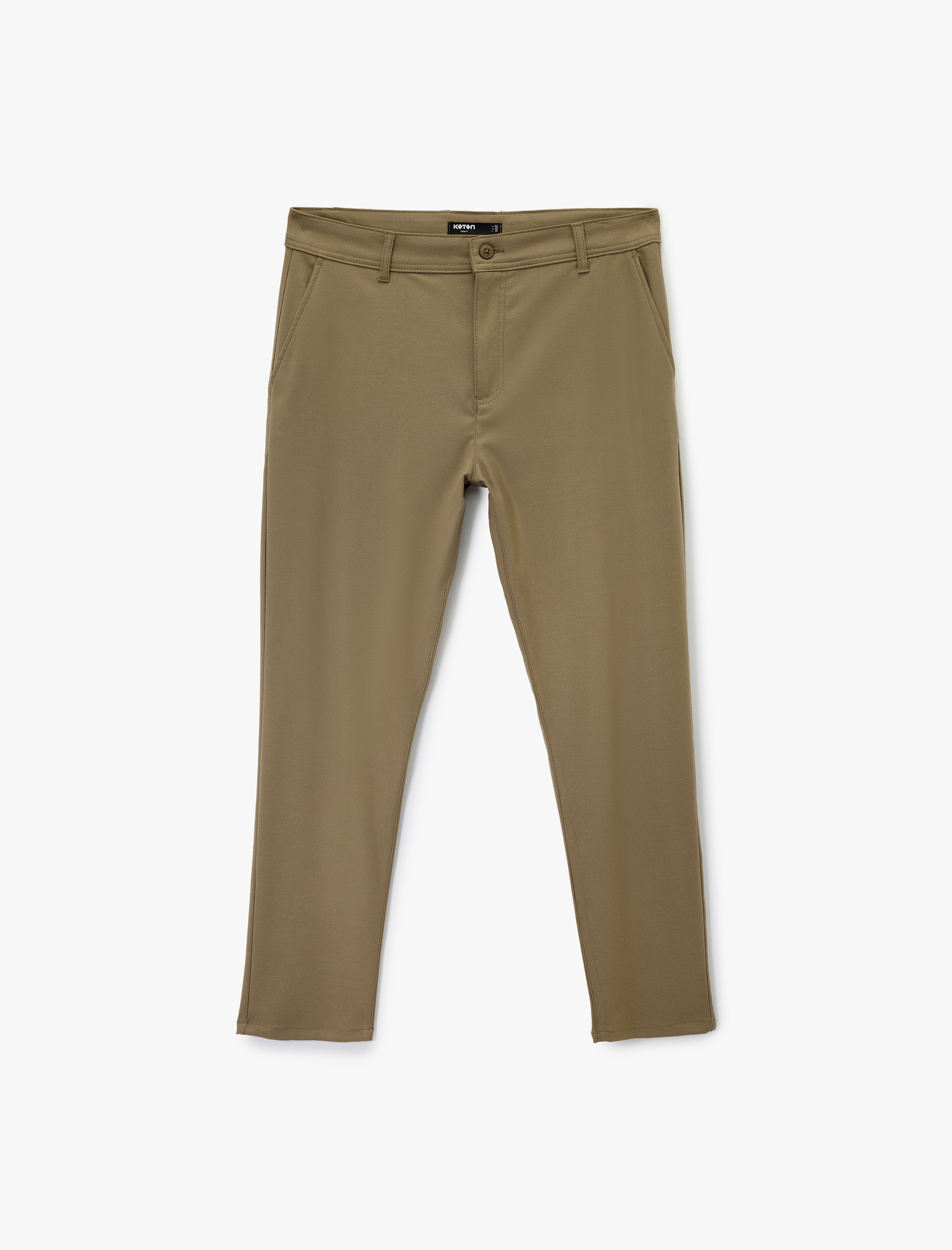   Slim Fit Cepli Viskon Karışımlı Kumaş Pantolon