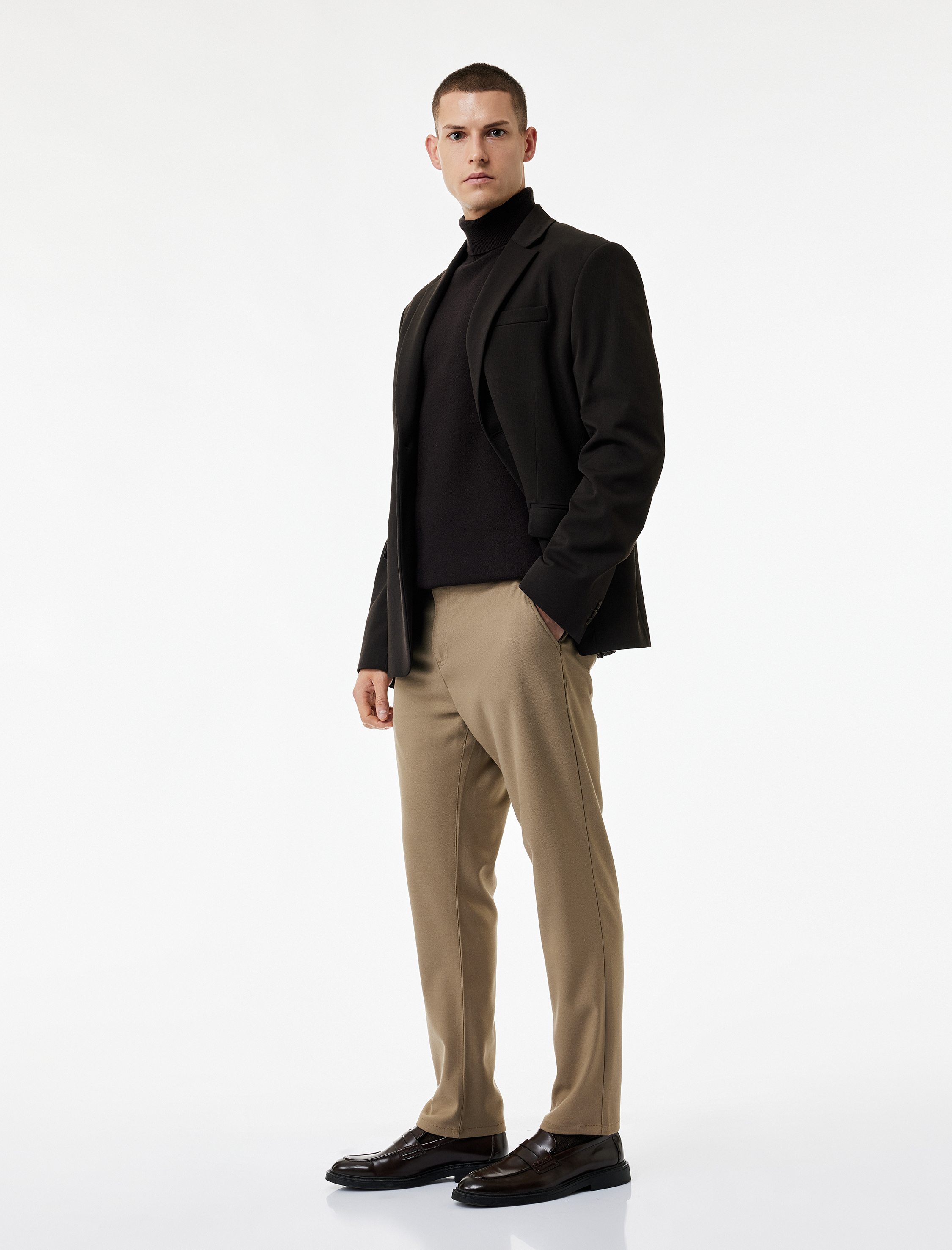   Slim Fit Cepli Viskon Karışımlı Kumaş Pantolon