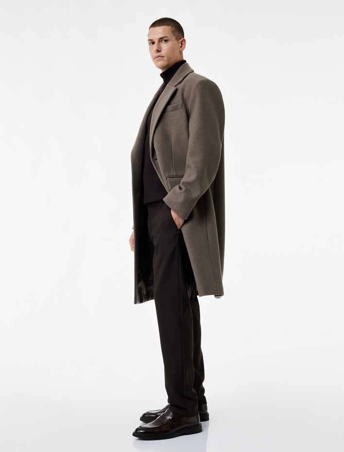  Slim Fit Cepli Viskon Karışımlı Kumaş Pantolon