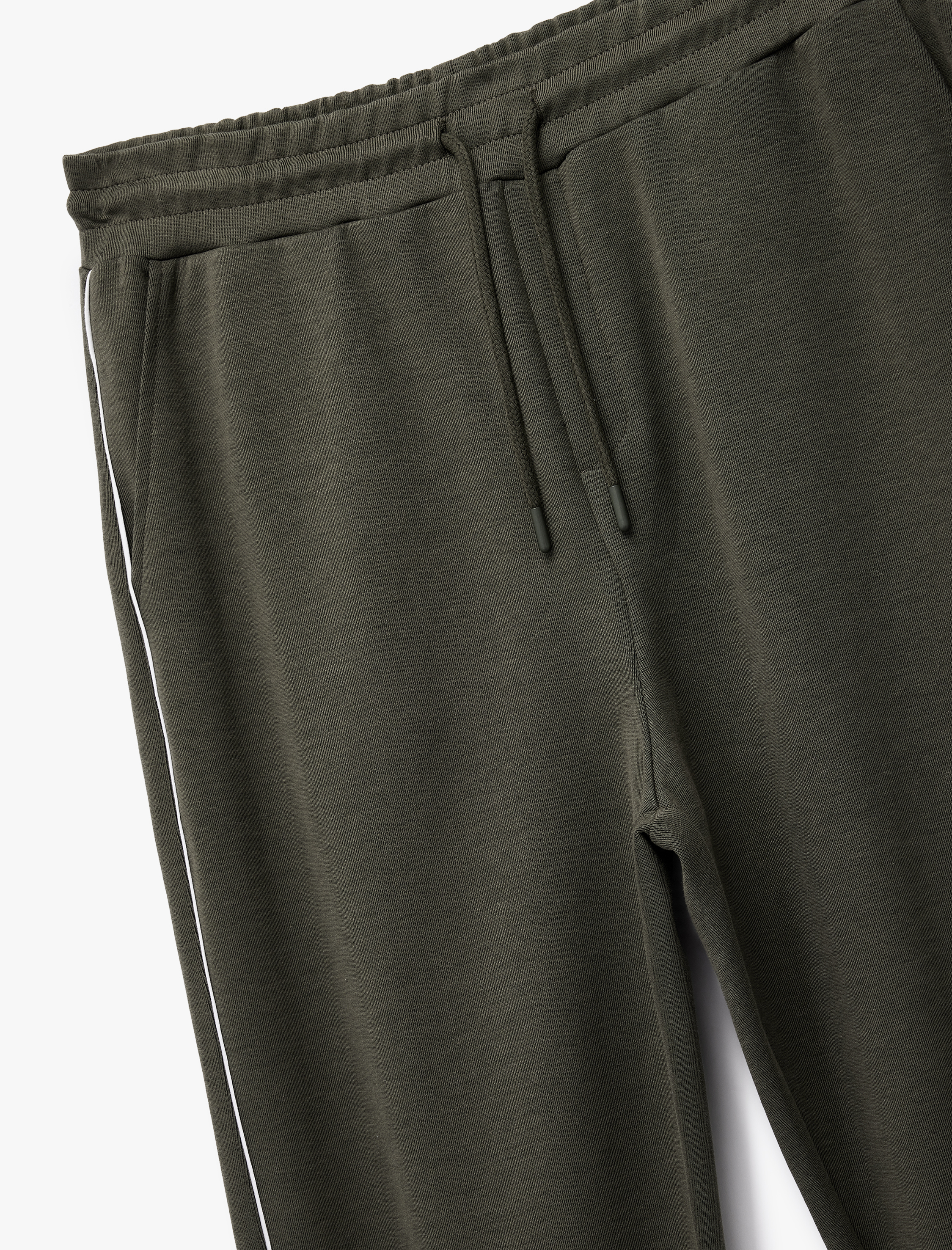   Pamuklu Cepli Çizgi Detaylı Beli Bağcıklı Eşofman Altı