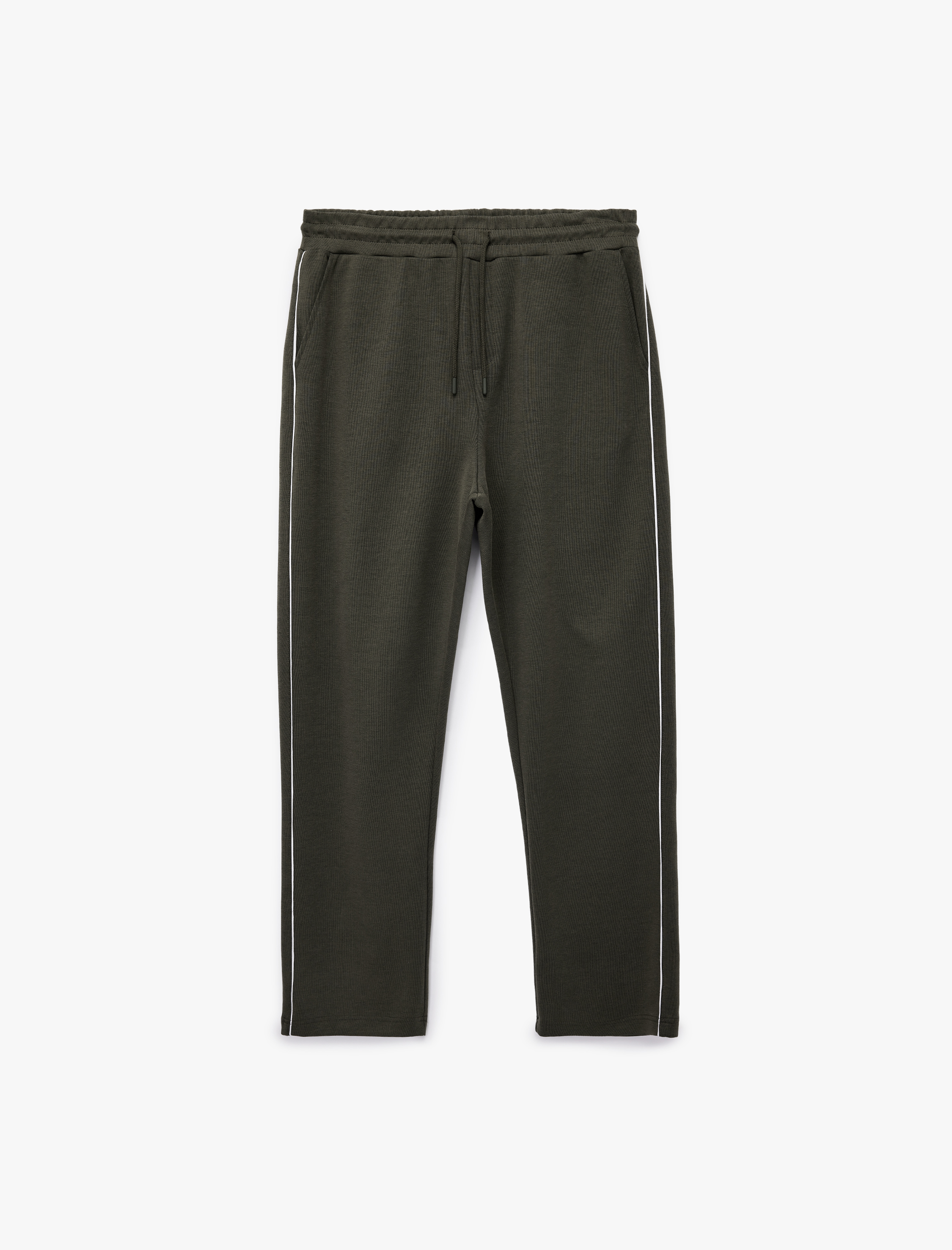   Pamuklu Cepli Çizgi Detaylı Beli Bağcıklı Eşofman Altı