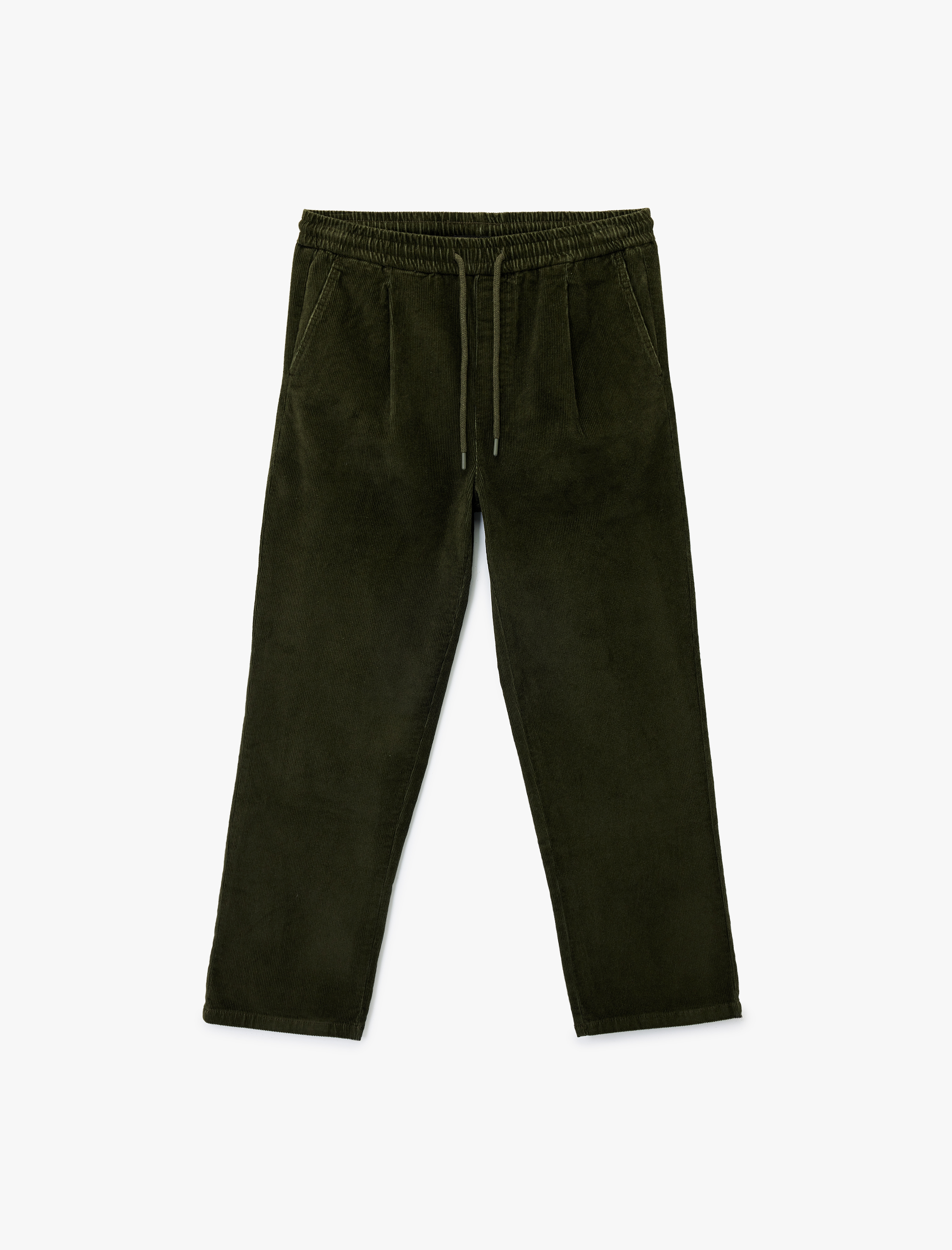   Pamuklu Cepli Bol Kalıp Beli Bağcıklı Kışlık Fitilli Kadife Pantolon