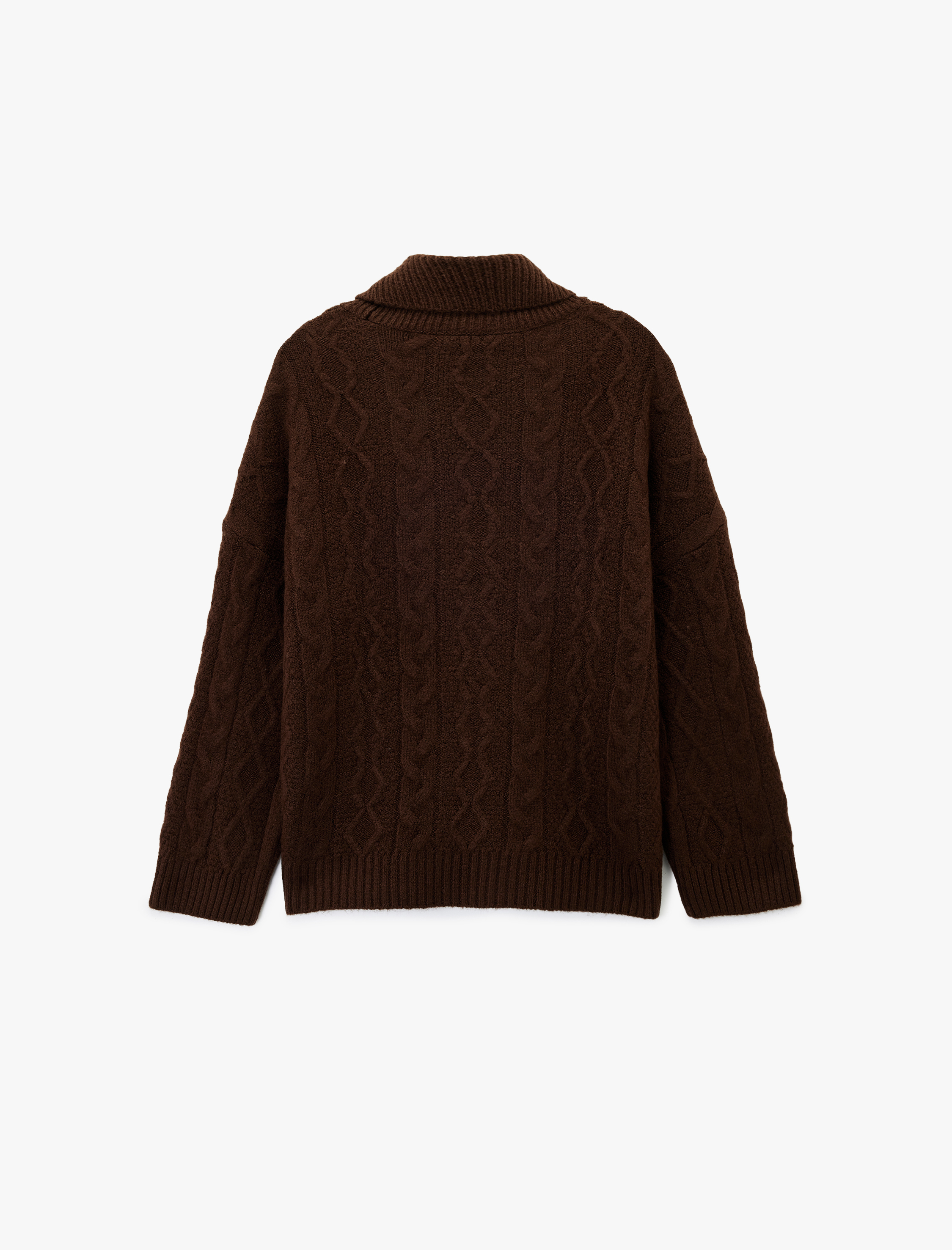   Koton X Sima Tarkan - Uzun Kollu Balıkçı Yaka Oversize Saç Örgü Kazak