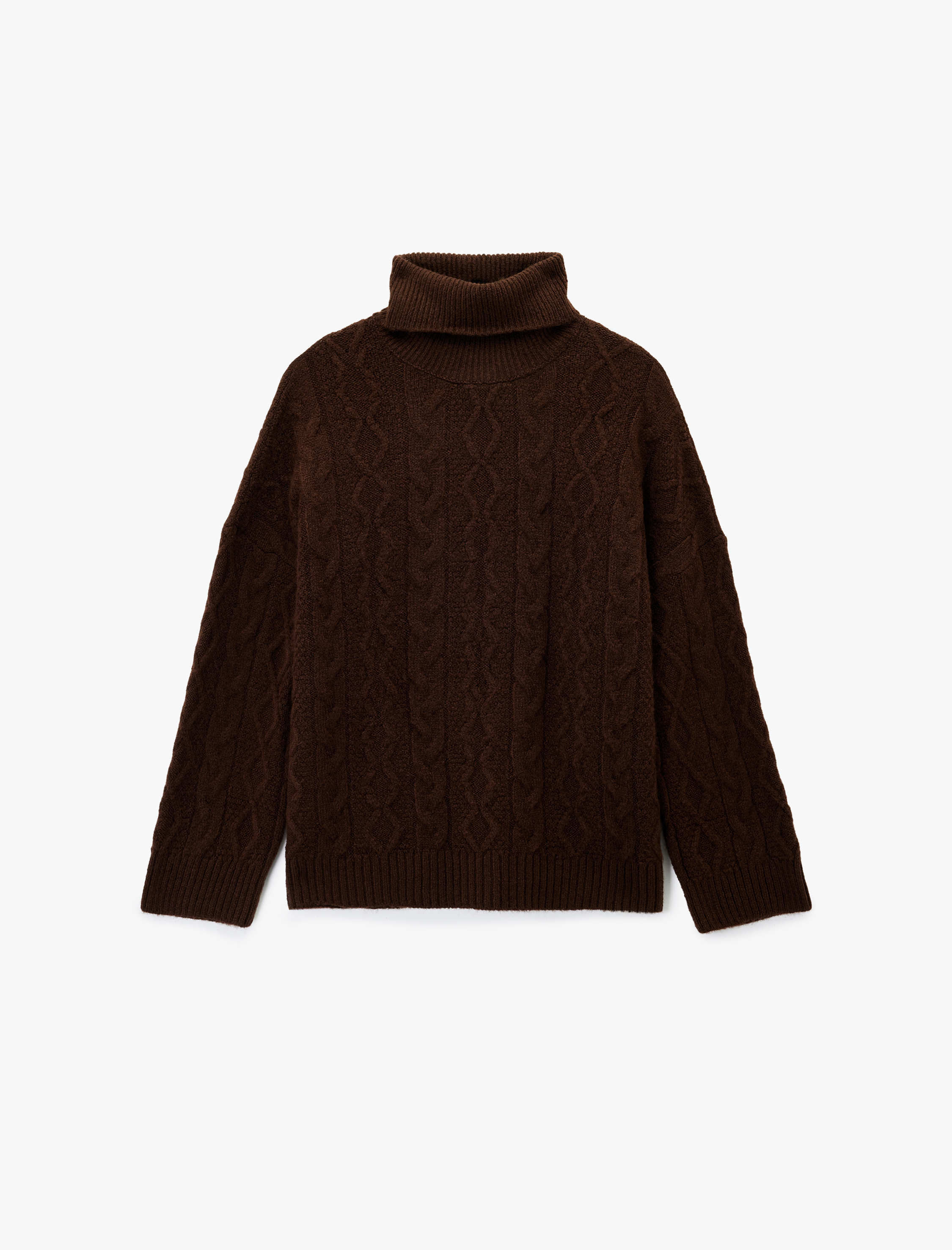   Koton X Sima Tarkan - Uzun Kollu Balıkçı Yaka Oversize Saç Örgü Kazak