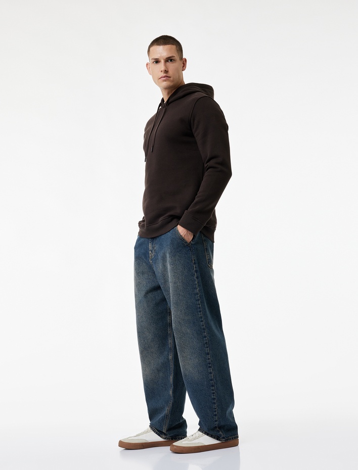  Regular Fit Normal Bel Pamuklu Skater Jean Pantolon