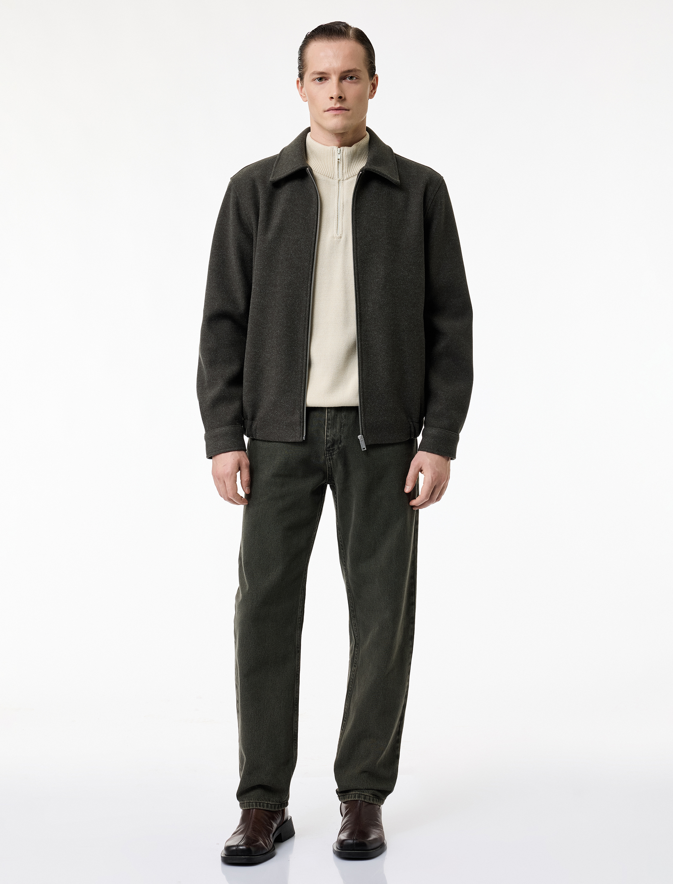   Normal Bel Pamuklu Vintage Straight Fit Jean Pantolon