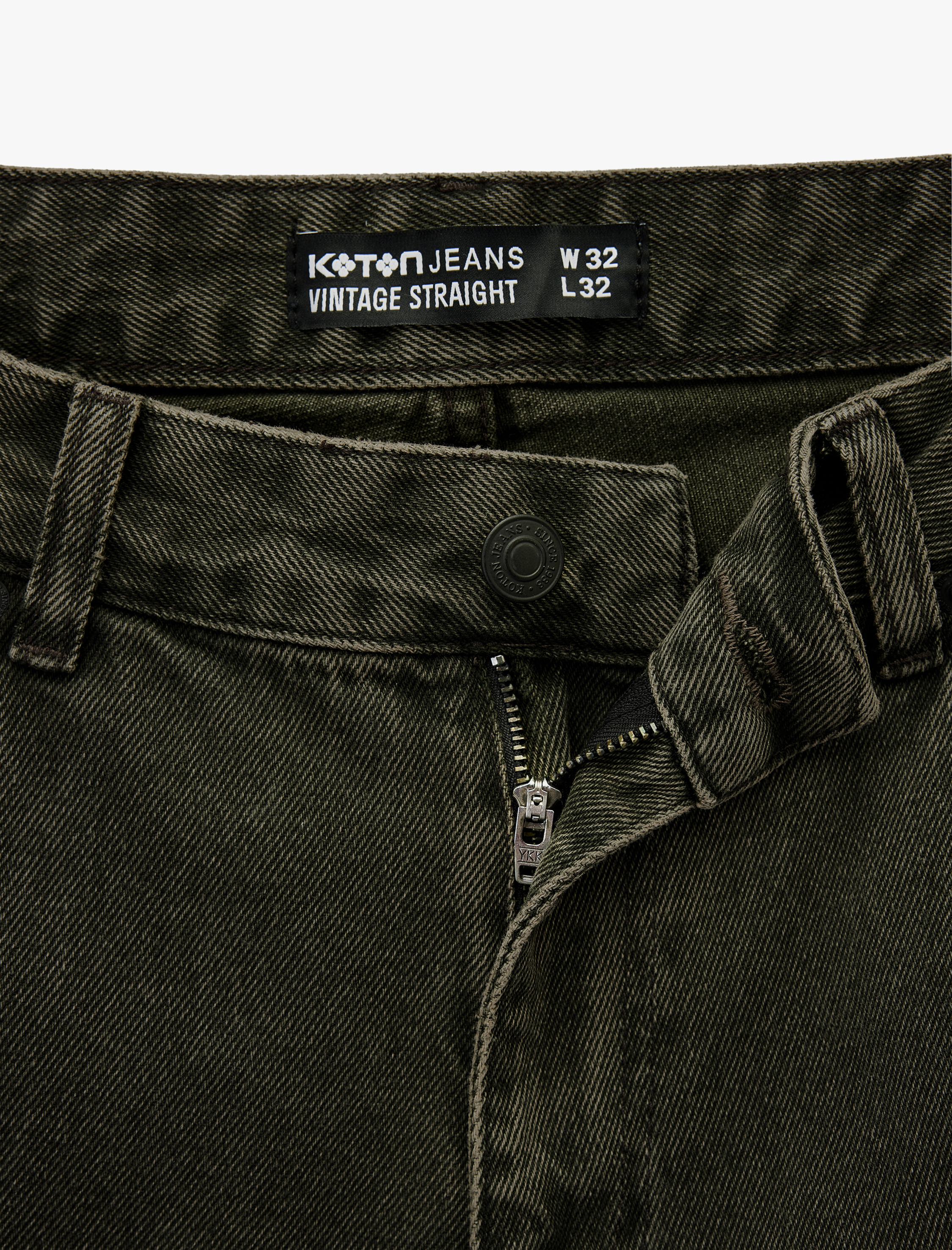   Normal Bel Pamuklu Vintage Straight Fit Jean Pantolon