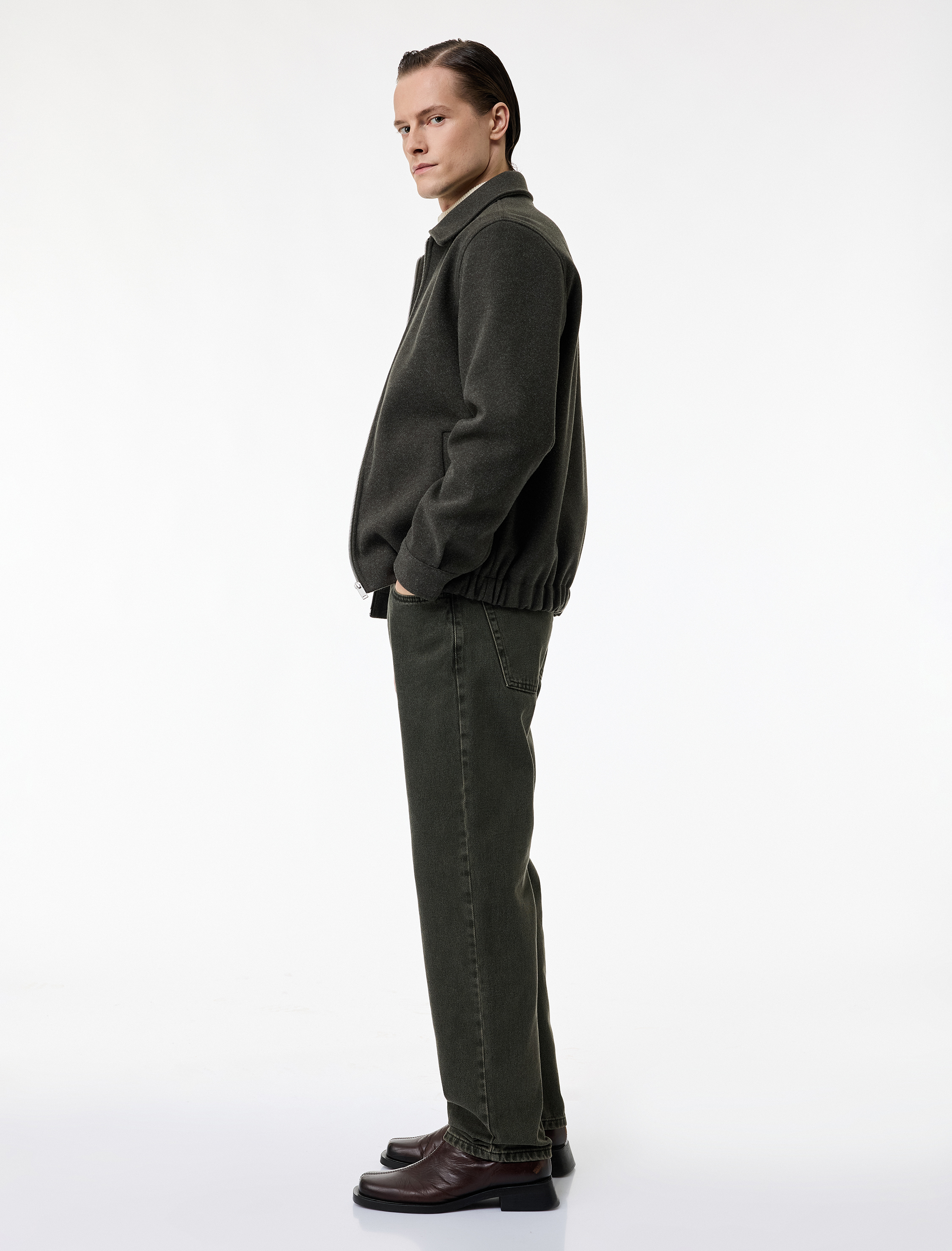   Normal Bel Pamuklu Vintage Straight Fit Jean Pantolon