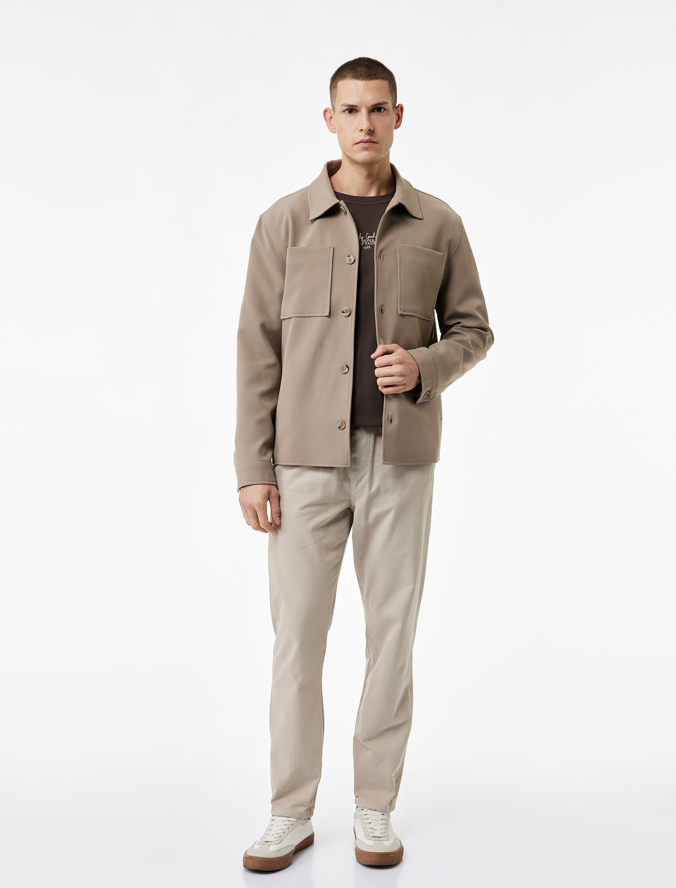   Pamuklu Cepli Gabardin Beli Bağcıklı Pantolon