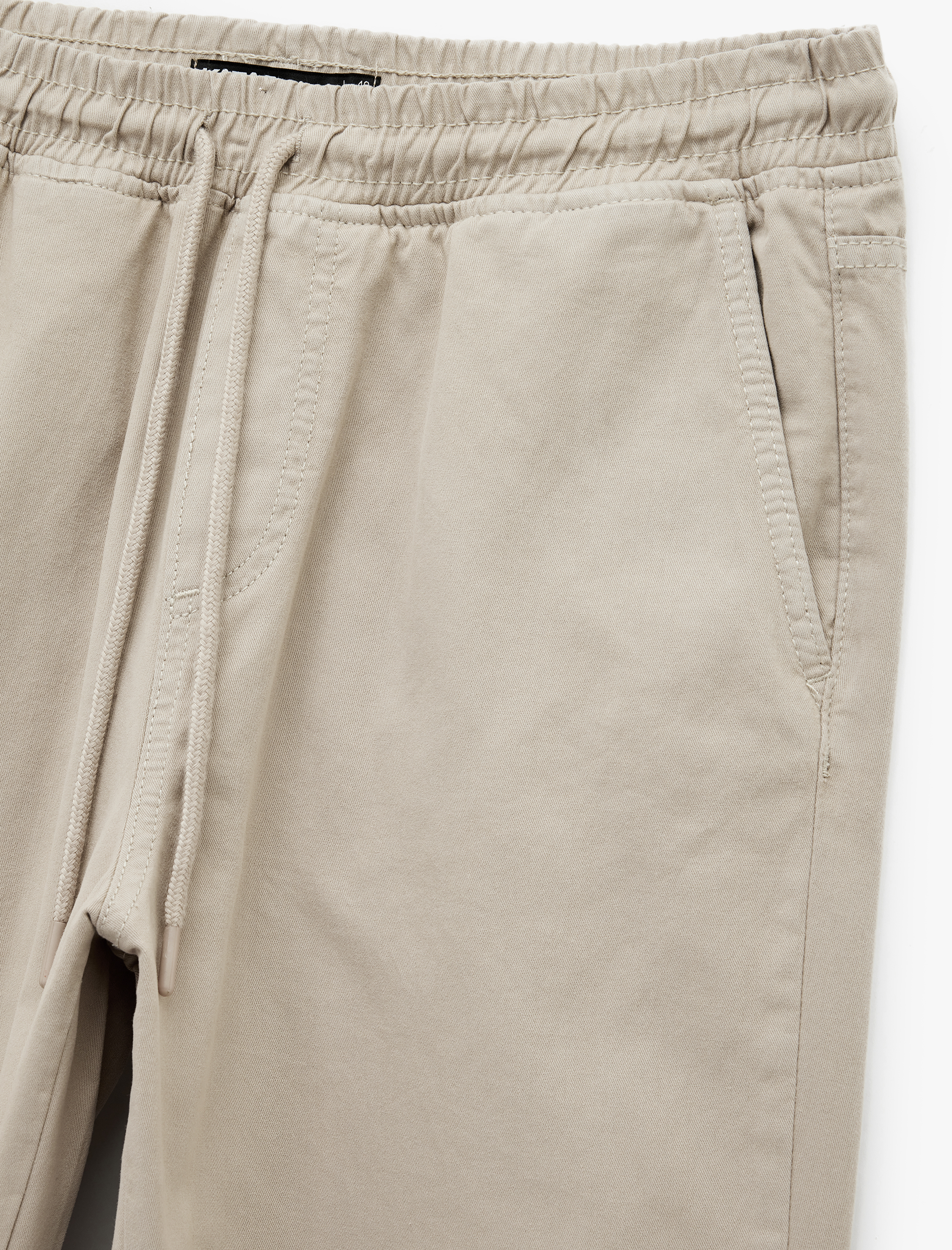   Pamuklu Cepli Gabardin Beli Bağcıklı Pantolon