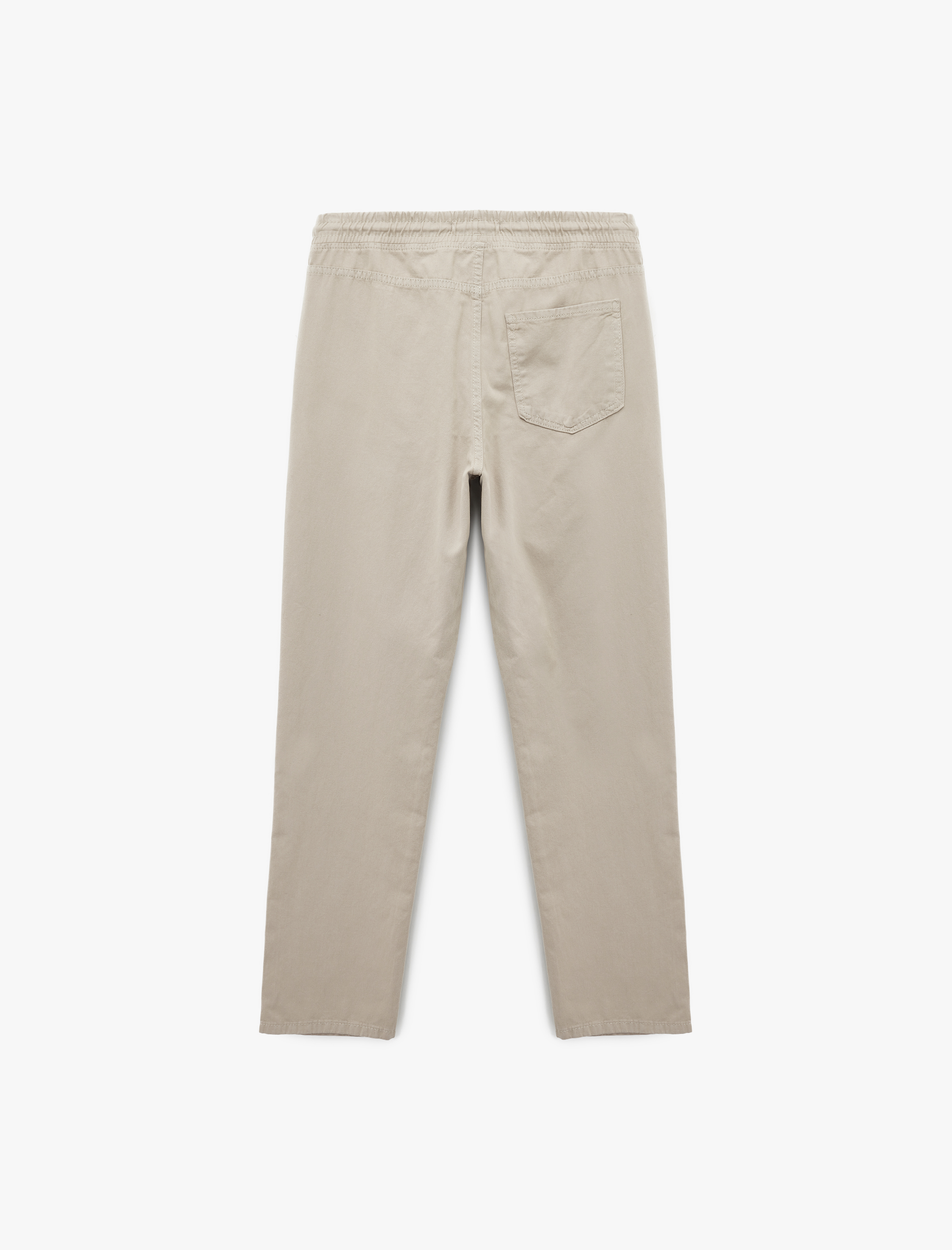   Pamuklu Cepli Gabardin Beli Bağcıklı Pantolon