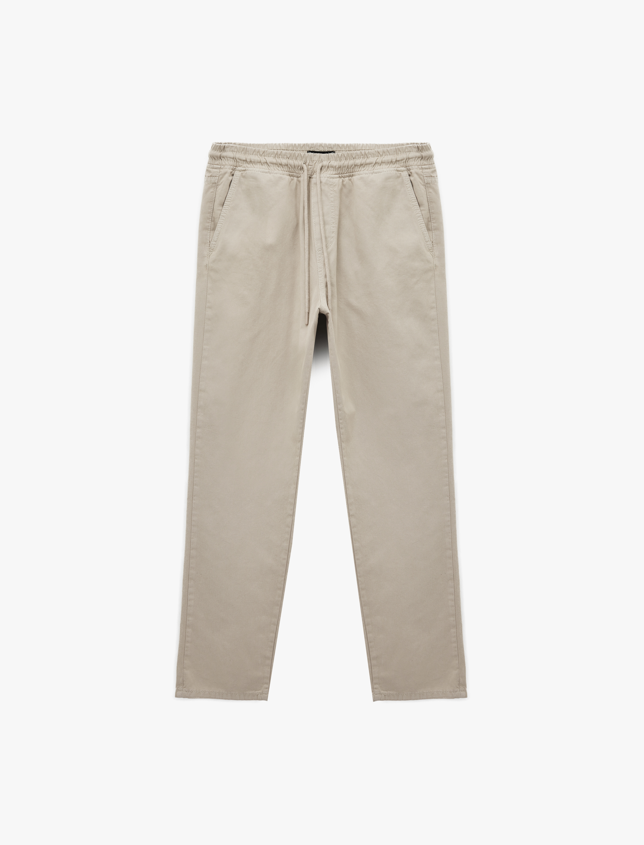   Pamuklu Cepli Gabardin Beli Bağcıklı Pantolon