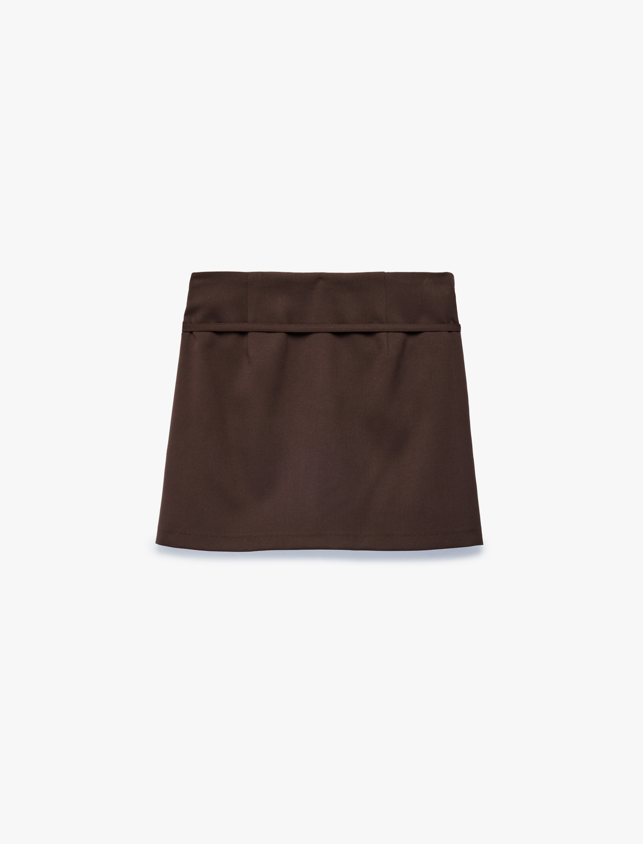   Kemer Detaylı Viskon Karışımlı Mini Şort Etek