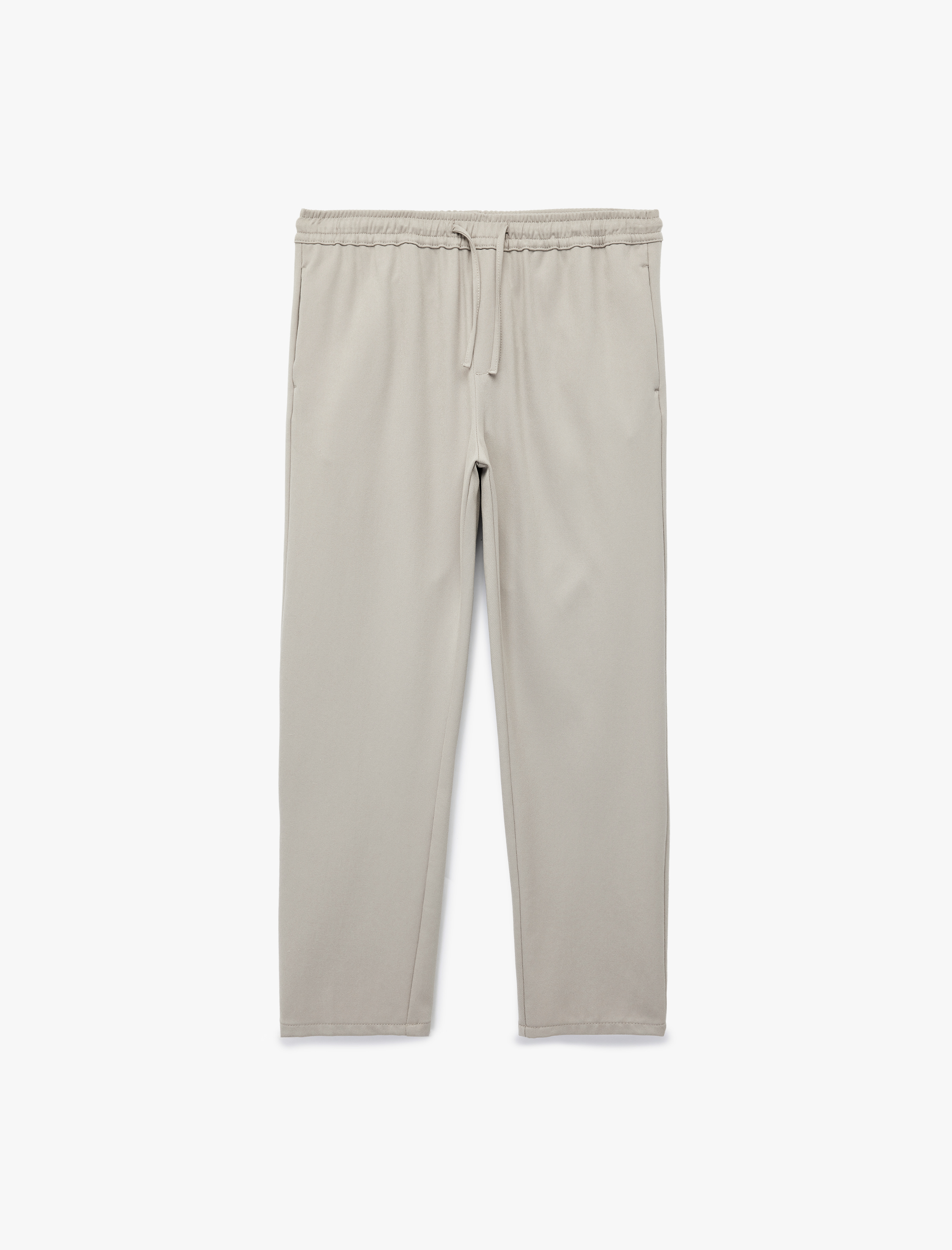 Viskon Karışımlı Cep Detaylı Rahat Kesim Beli Bağcıklı Pantolon - Görsel 3