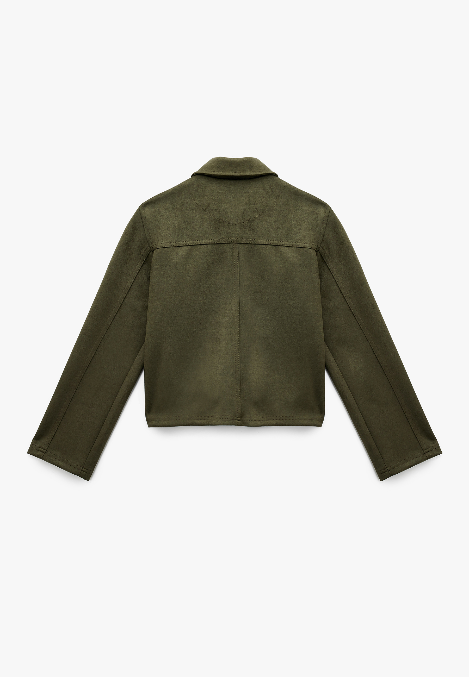   Çıtçıt Düğmeli Cep Detaylı Klasik Yaka Uzun Kollu Suni Süet Gömlek