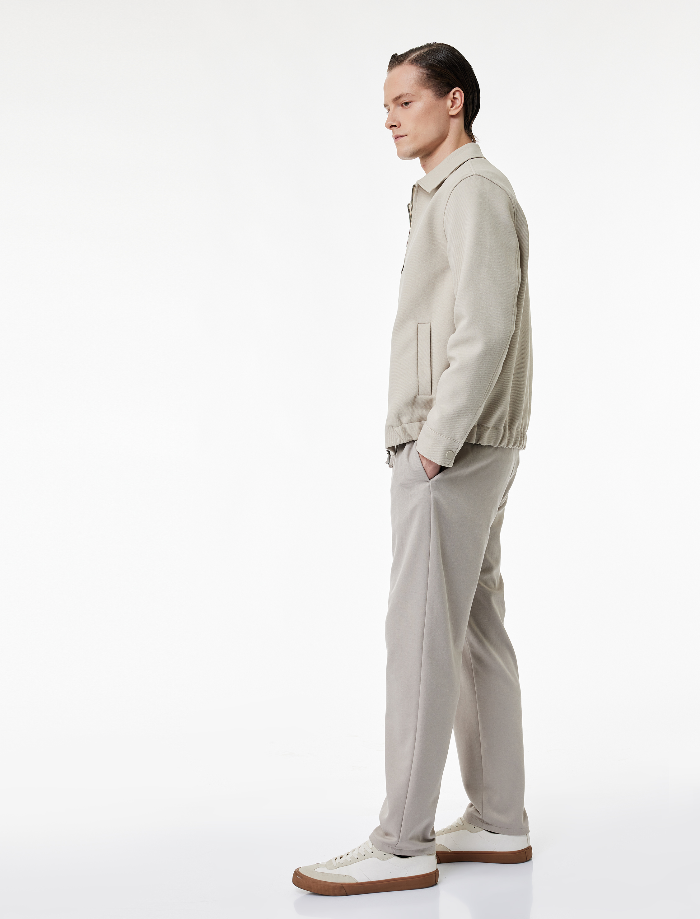 Viskon Karışımlı Cep Detaylı Rahat Kesim Beli Bağcıklı Pantolon - Görsel 2