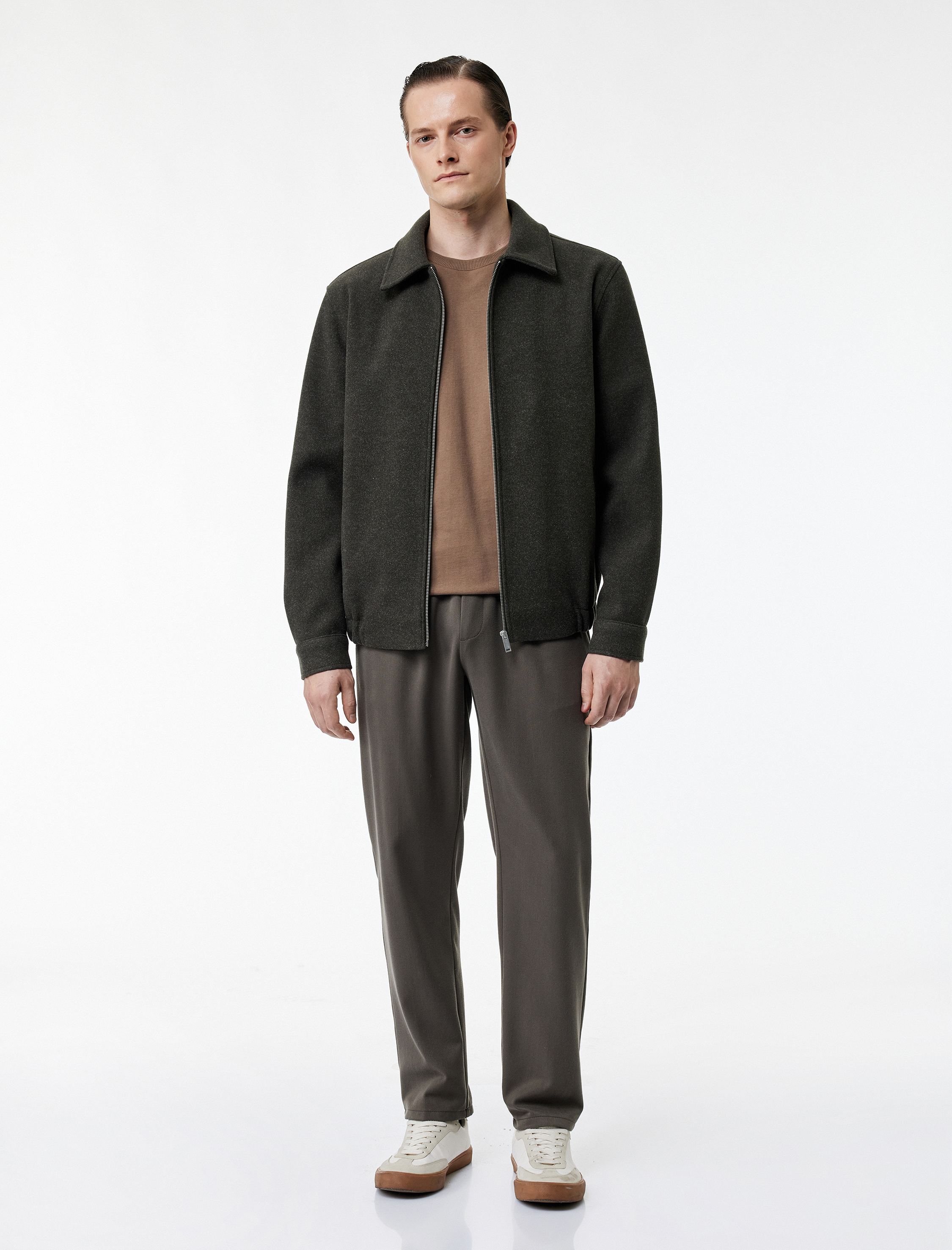 Viskon Karışımlı Cep Detaylı Rahat Kesim Beli Bağcıklı Pantolon - Görsel 2