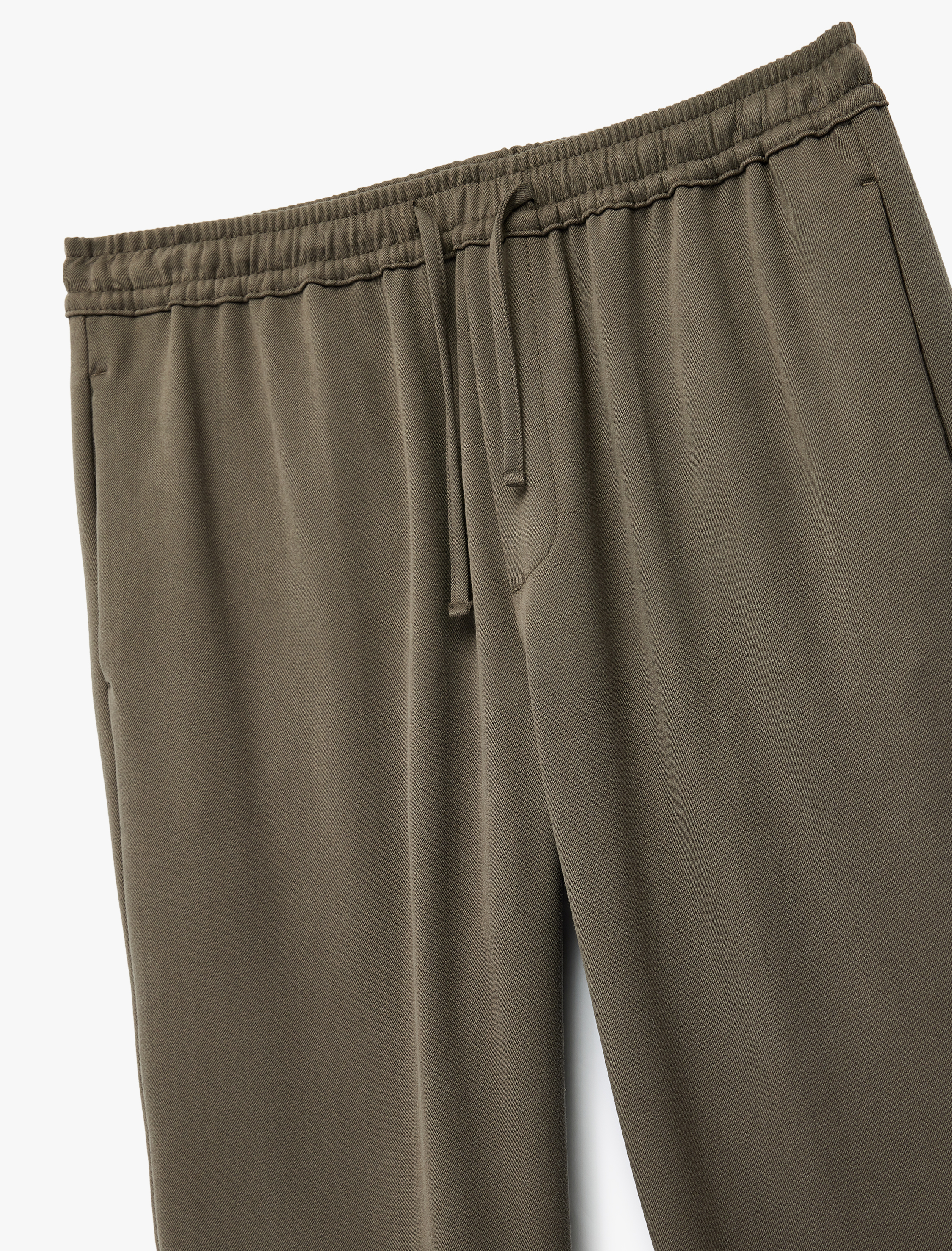 Viskon Karışımlı Cep Detaylı Rahat Kesim Beli Bağcıklı Pantolon - Görsel 5