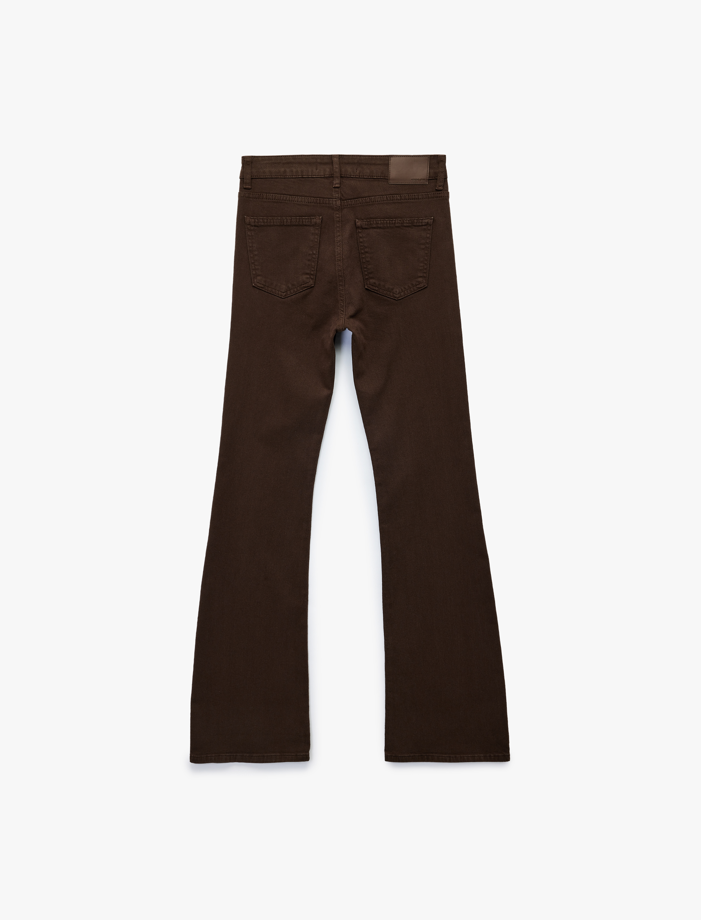   Düğme Detaylı Cepli Yüksek Bel İspanyol Paça Jean Pantolon - Flare Jeans