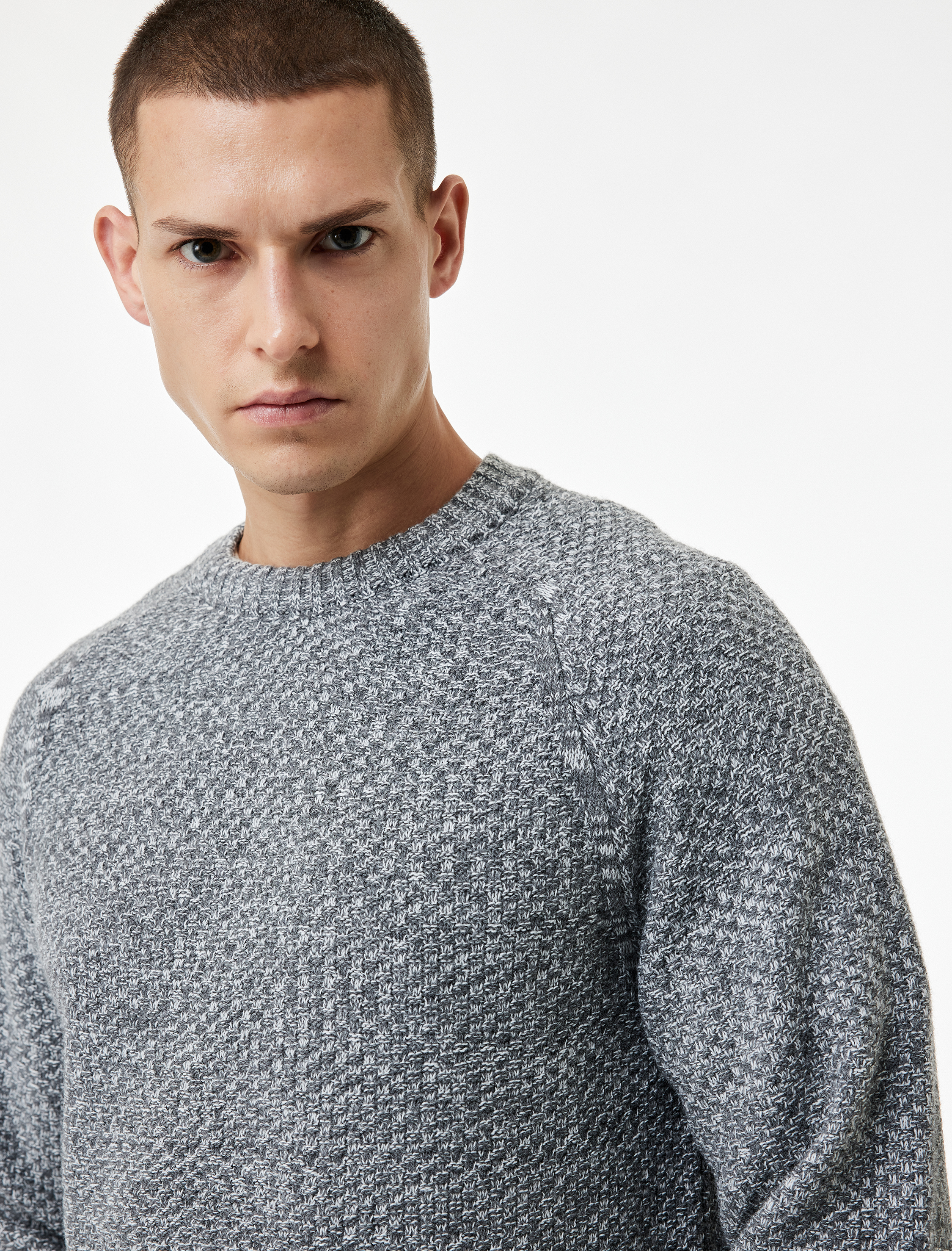   Regular Fit Uzun Kollu Basic Bisiklet Yaka Triko Kazak