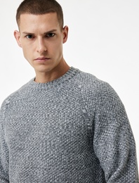 Regular Fit Uzun Kollu Basic Bisiklet Yaka Triko Kazak