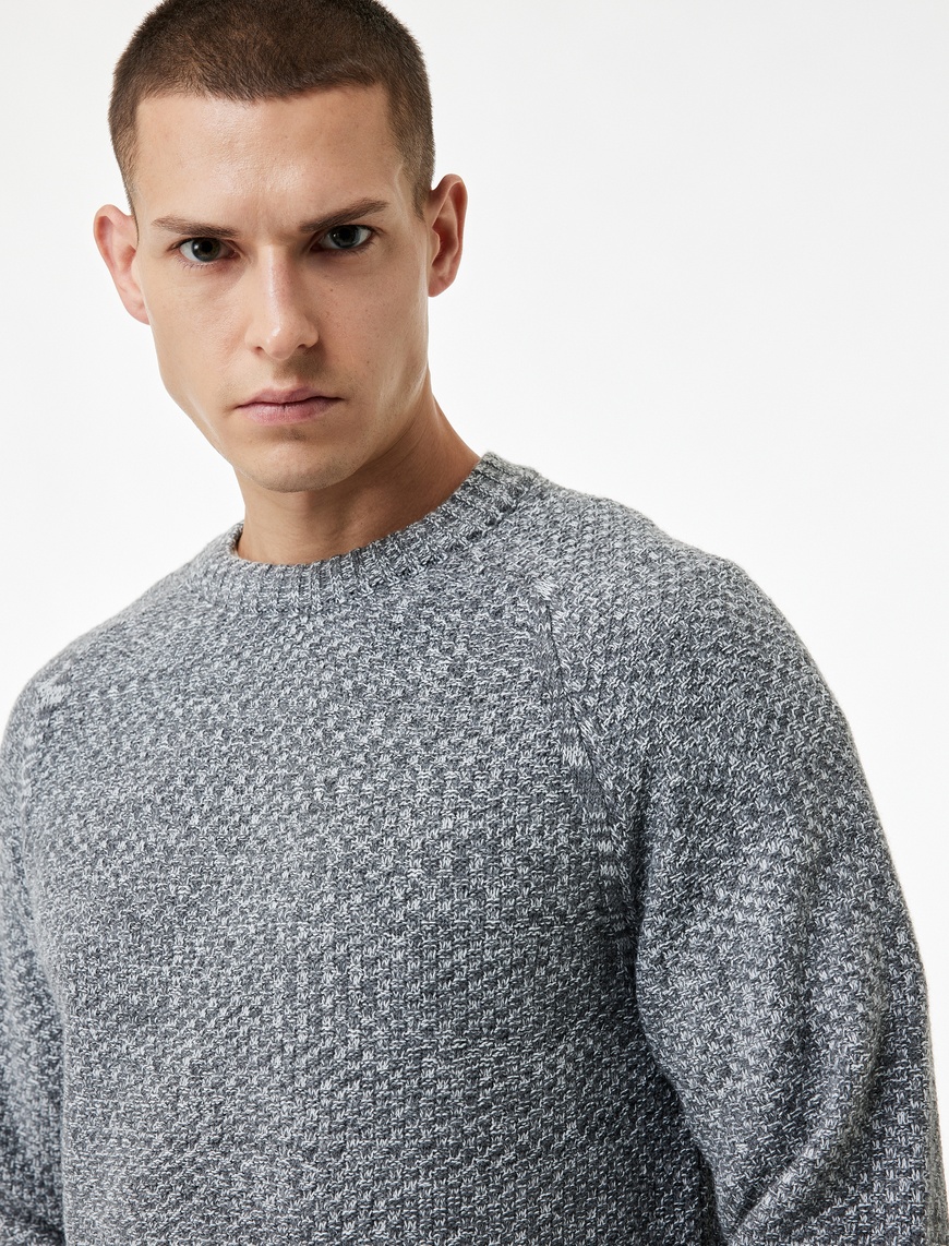 Koton Erkek Regular Fit Uzun Kollu Basic Bisiklet Yaka Triko Kazak