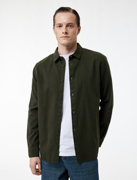 Regular Fit Klasik Yaka Pamuklu Uzun Kollu Gömlek