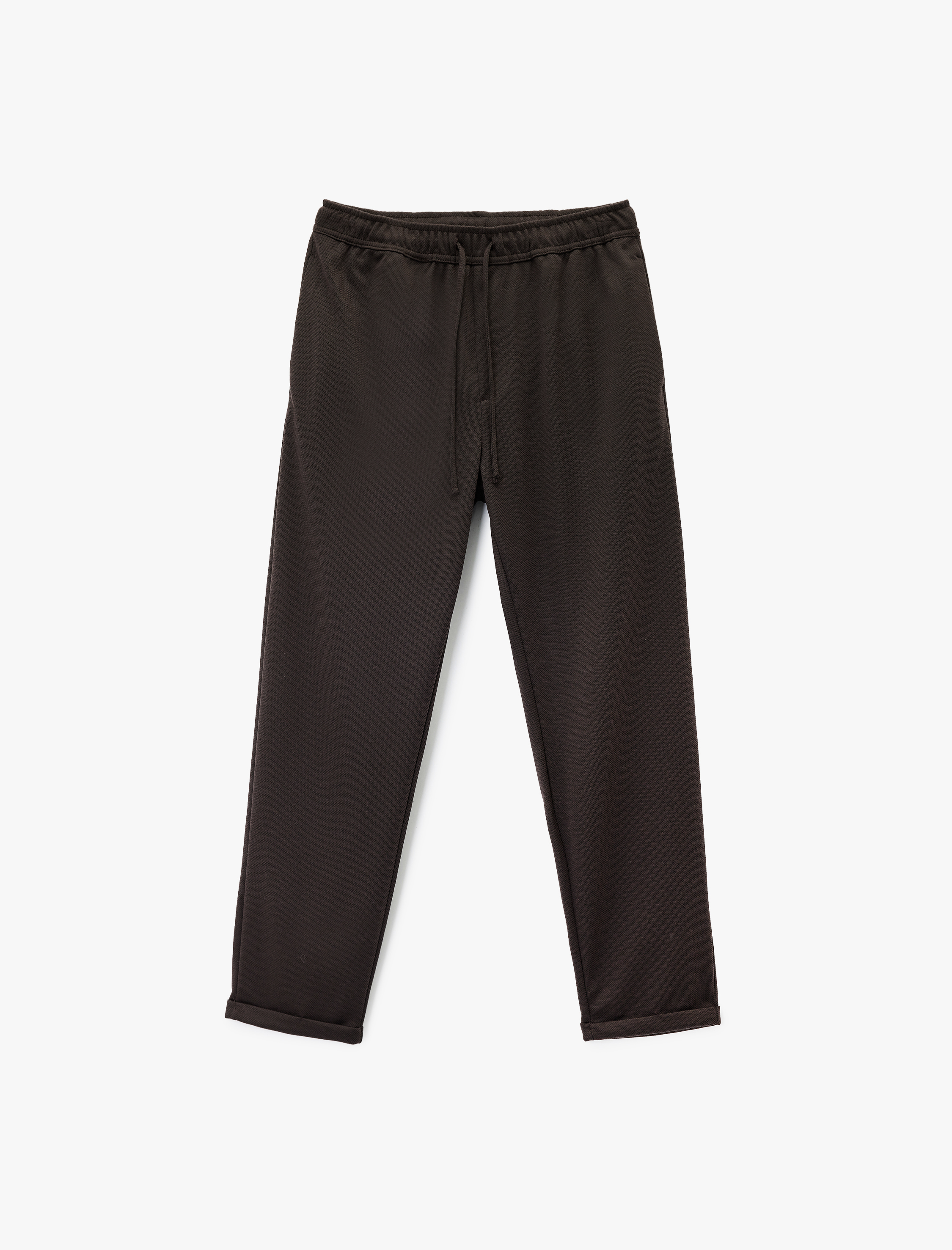 Straight Fit Pike Kumaş Cep Detaylı Rahat Kesim Beli Bağcıklı Pantolon - Görsel 3