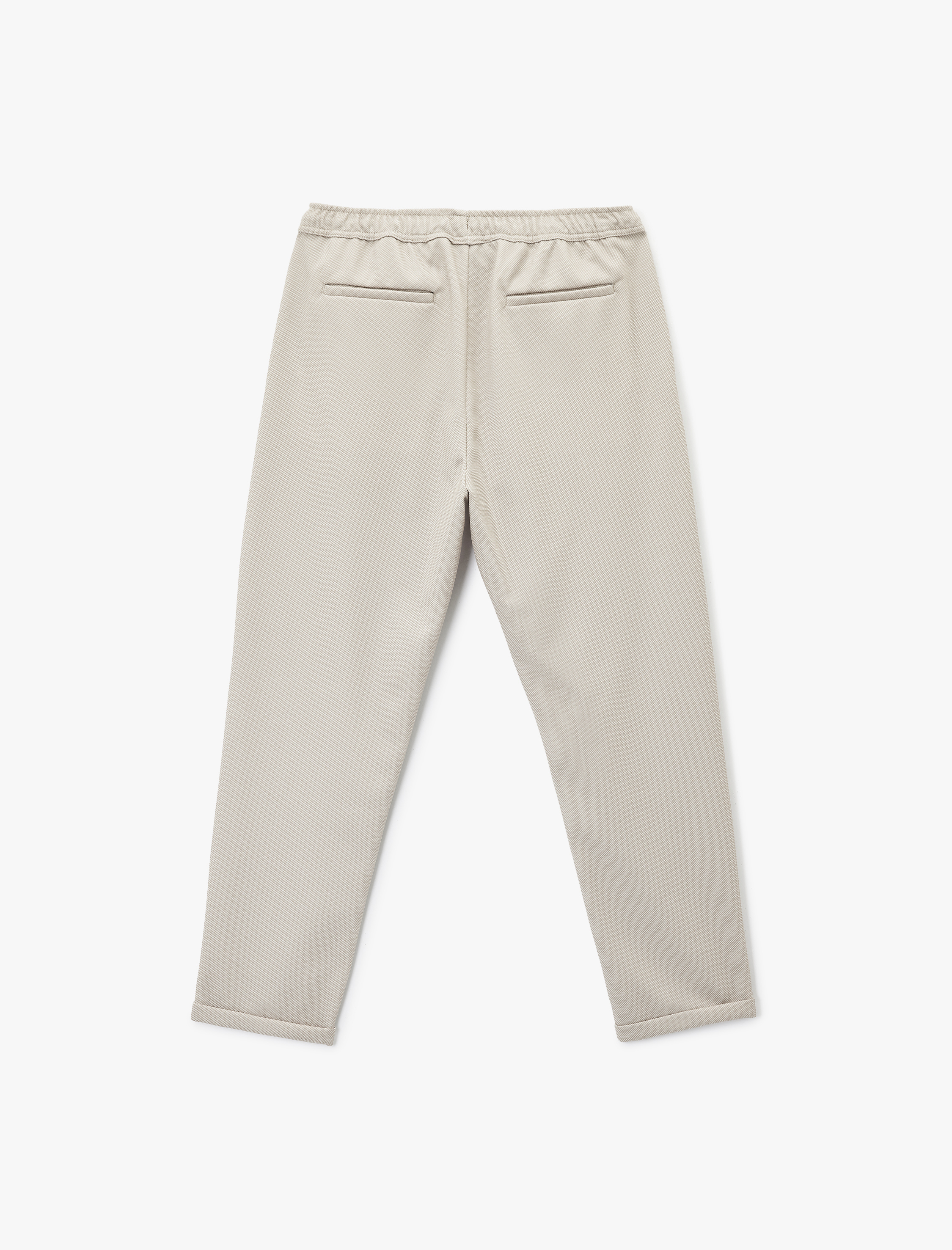 Straight Fit Pike Kumaş Cep Detaylı Rahat Kesim Beli Bağcıklı Pantolon - Görsel 4